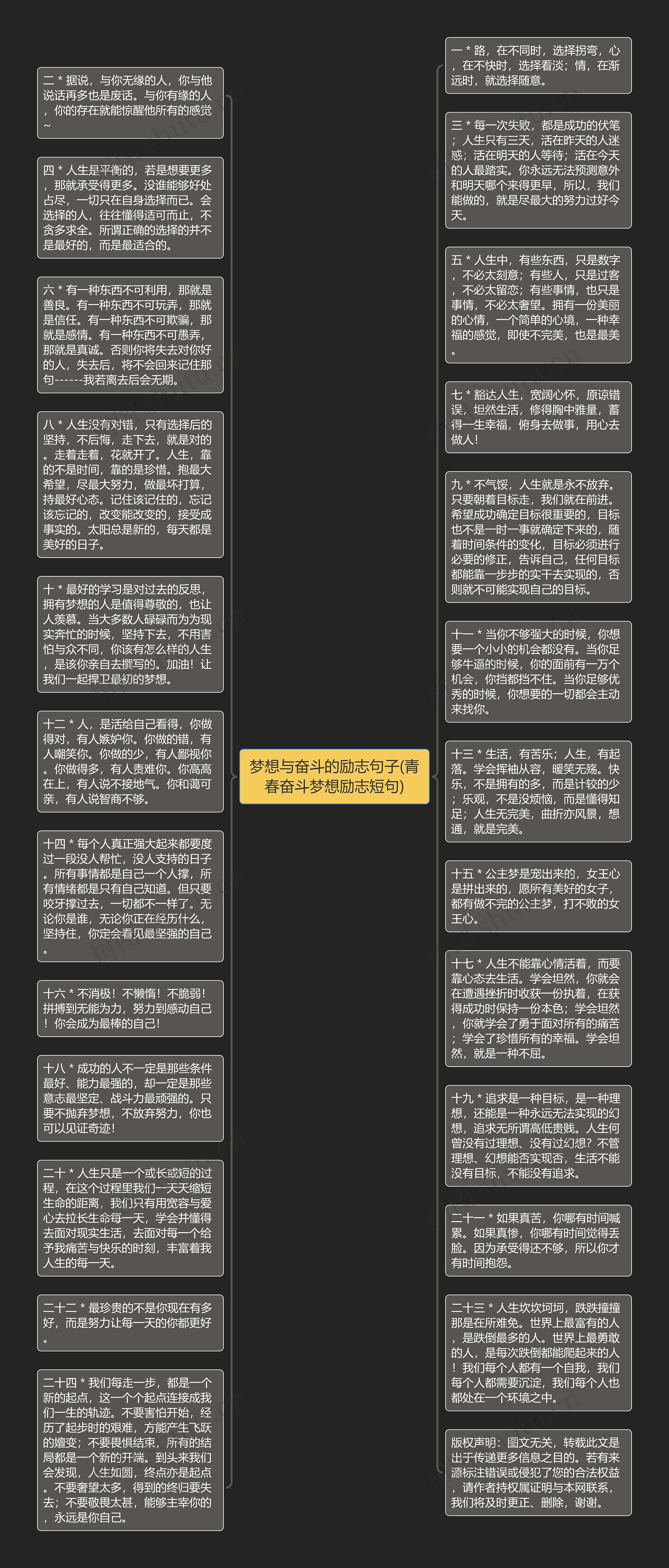 梦想与奋斗的励志句子(青春奋斗梦想励志短句)思维导图