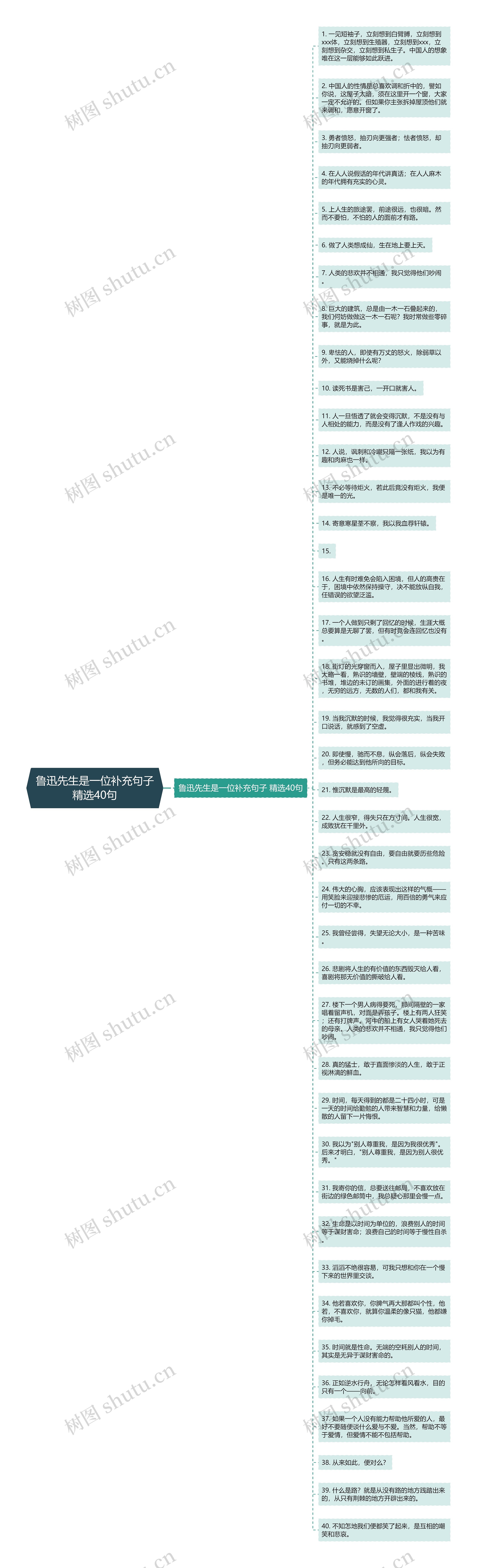 鲁迅先生是一位补充句子精选40句思维导图