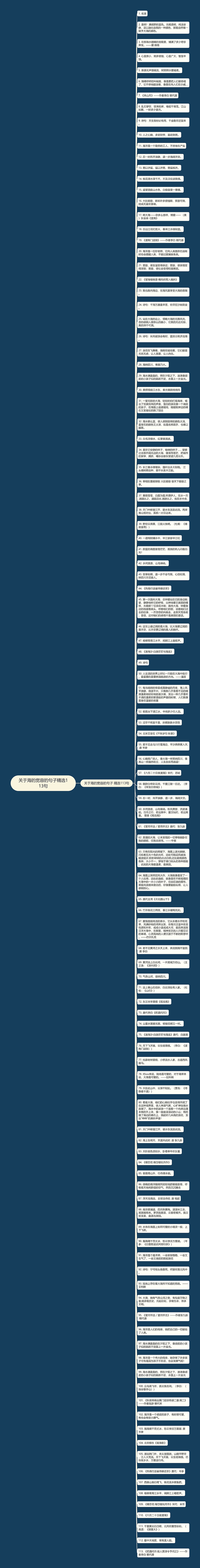 关于海的宽容的句子精选113句思维导图