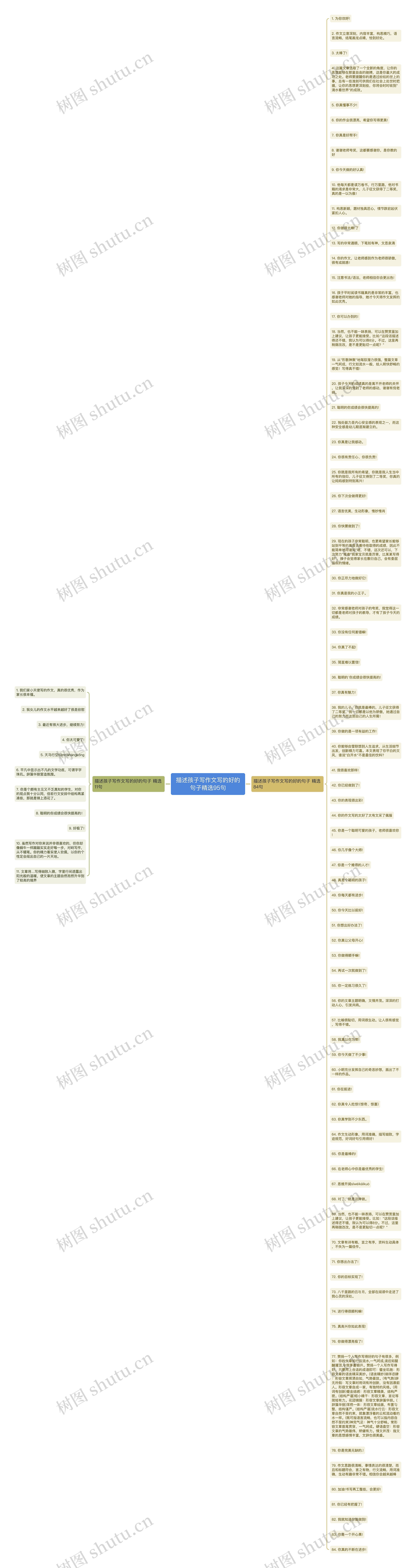 描述孩子写作文写的好的句子精选95句思维导图