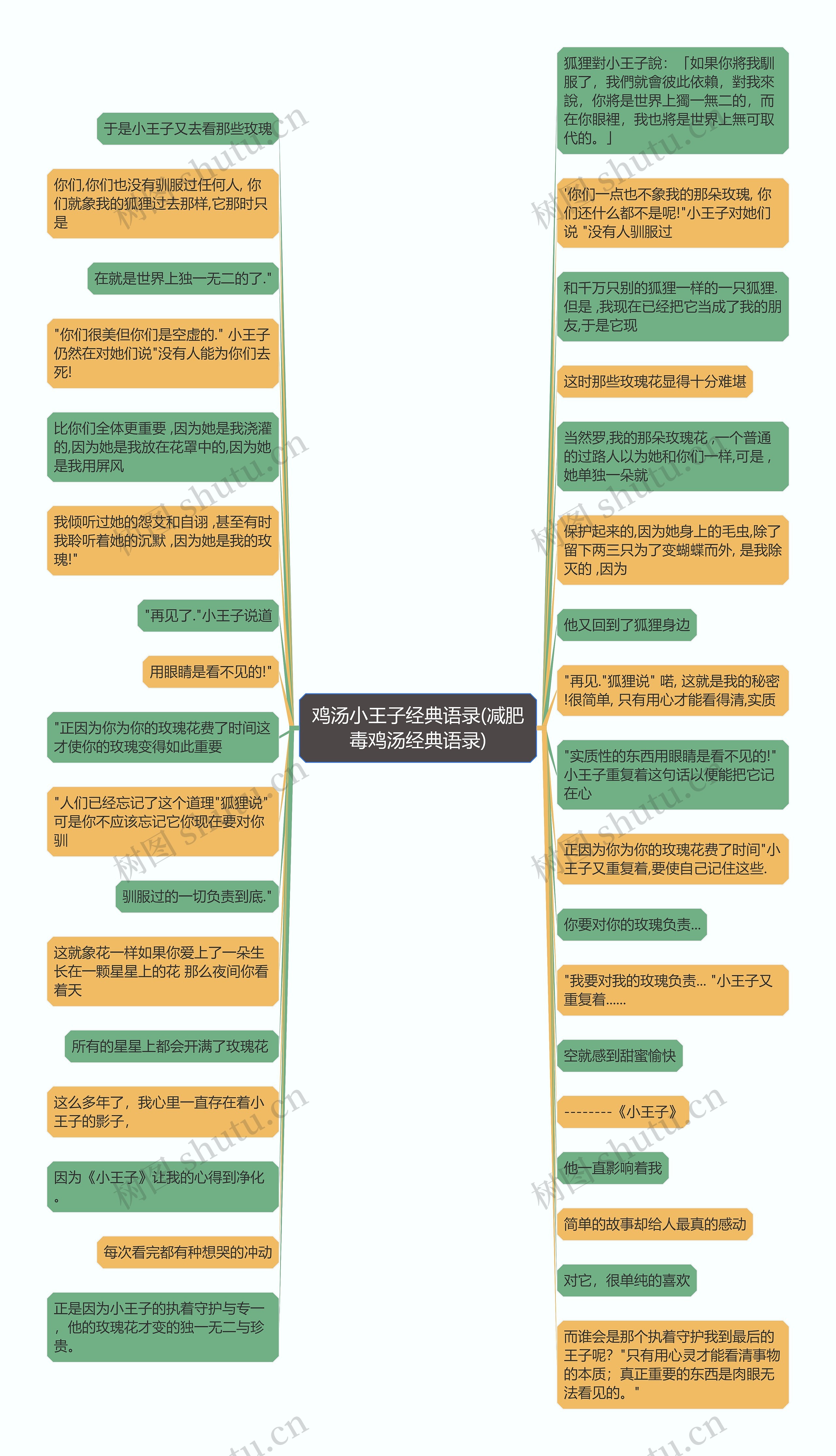 鸡汤小王子经典语录(减肥毒鸡汤经典语录)思维导图