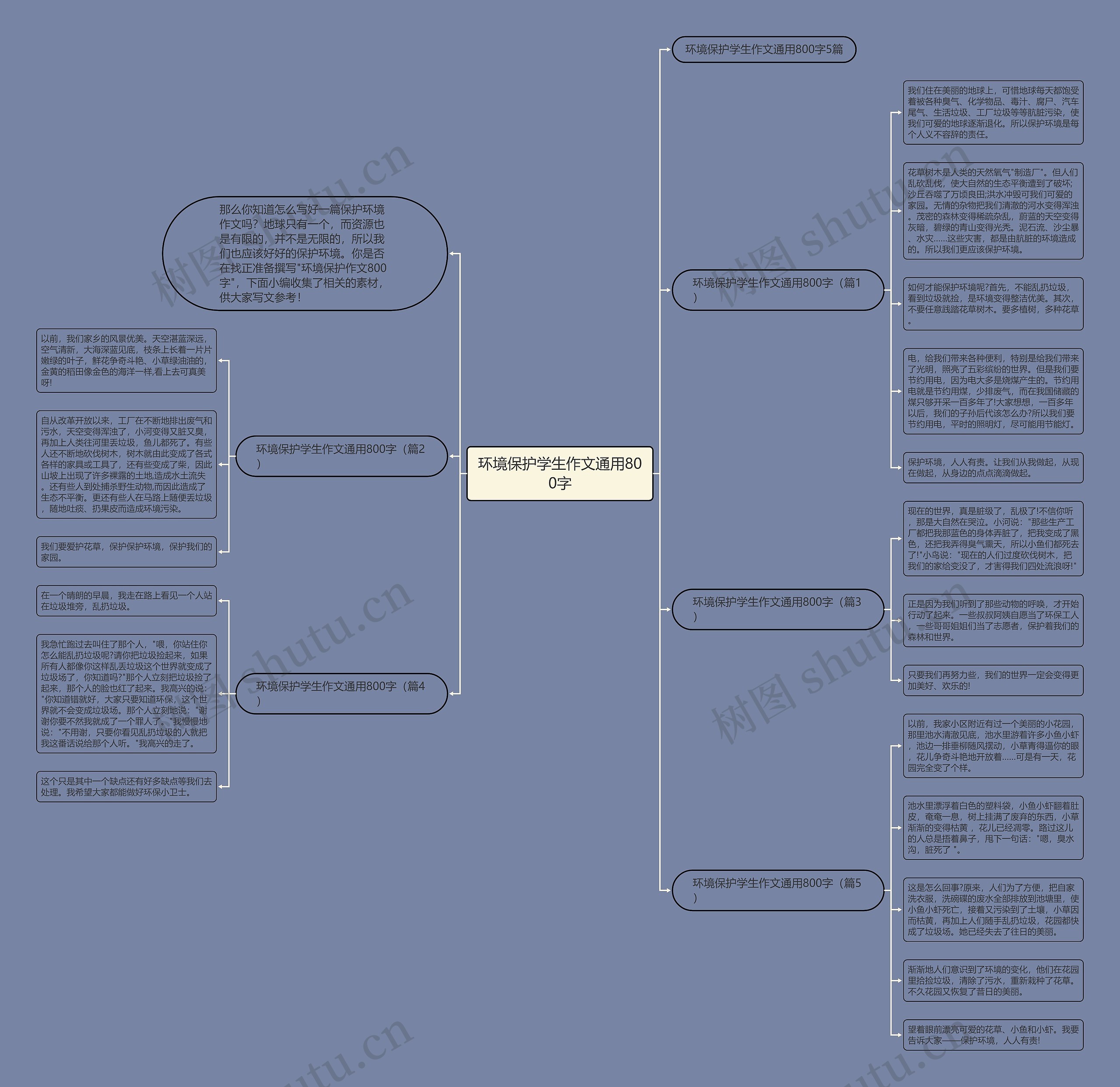 环境保护学生作文通用800字思维导图