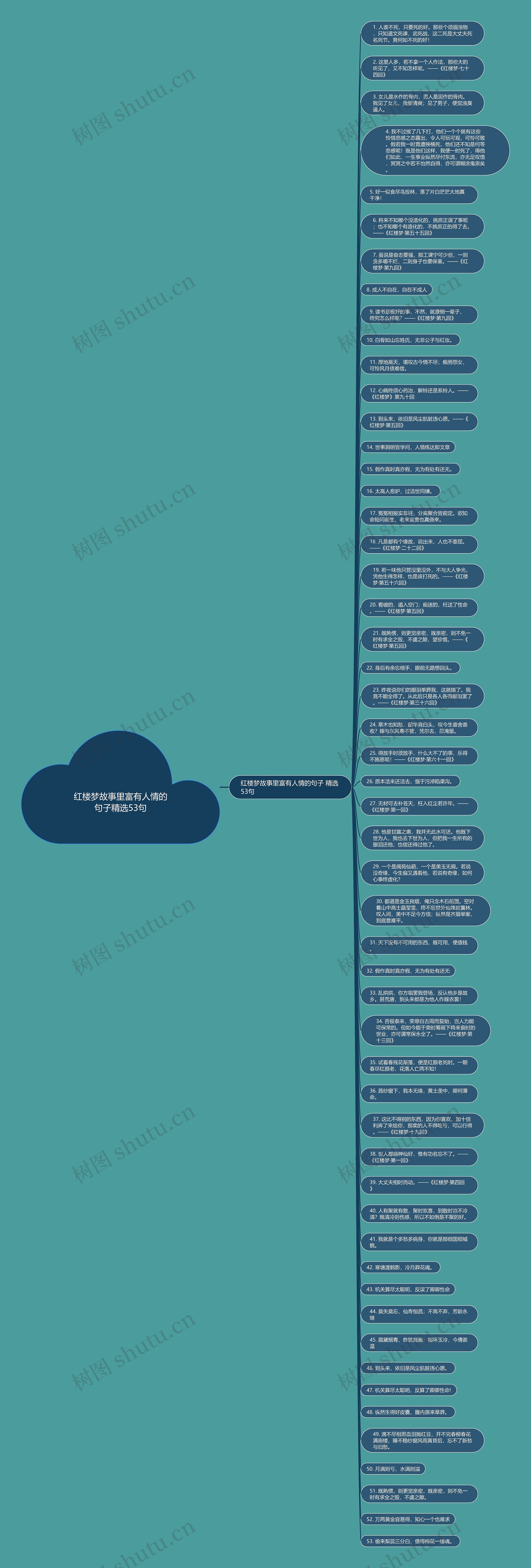 红楼梦故事里富有人情的句子精选53句思维导图