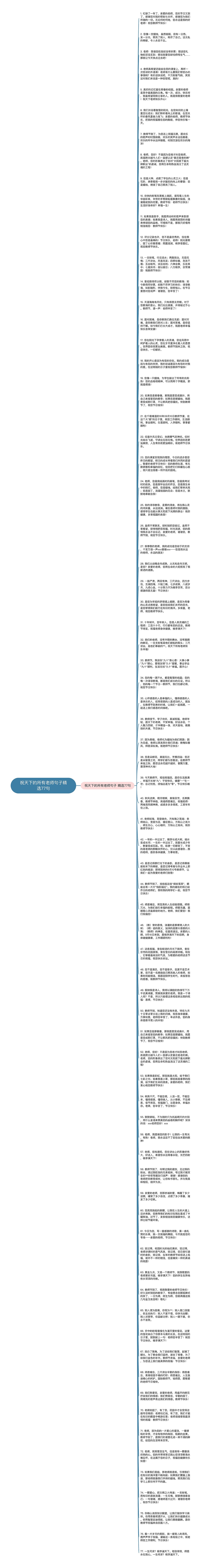 祝天下的所有老师句子精选77句思维导图