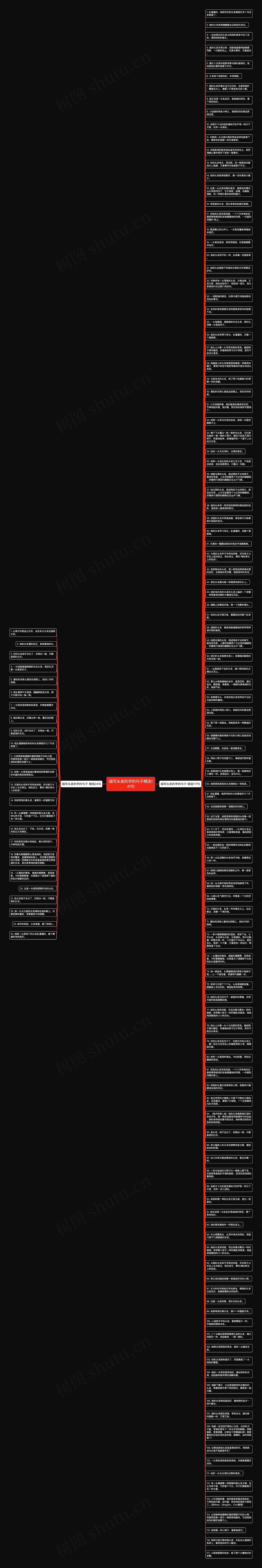 描写头发的字的句子精选141句思维导图