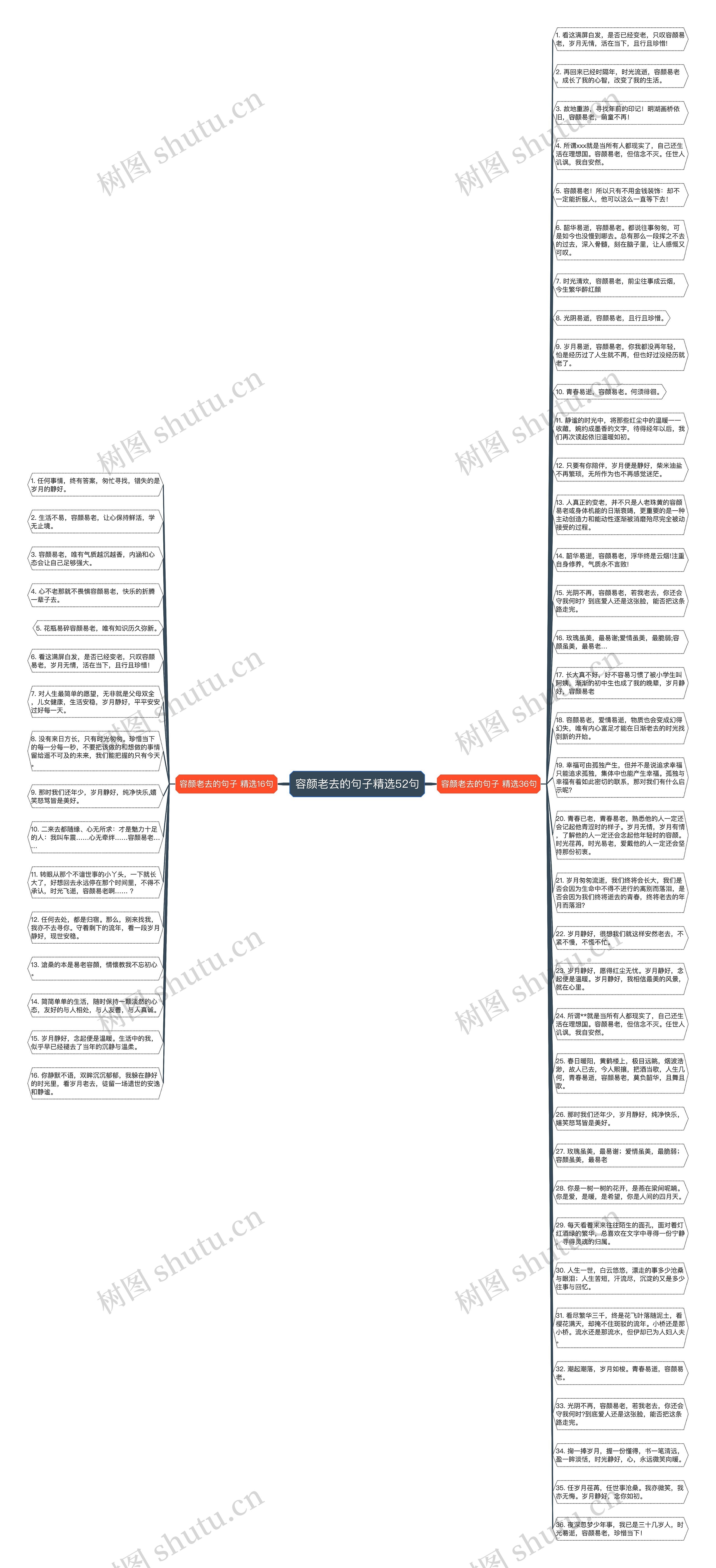 容颜老去的句子精选52句思维导图