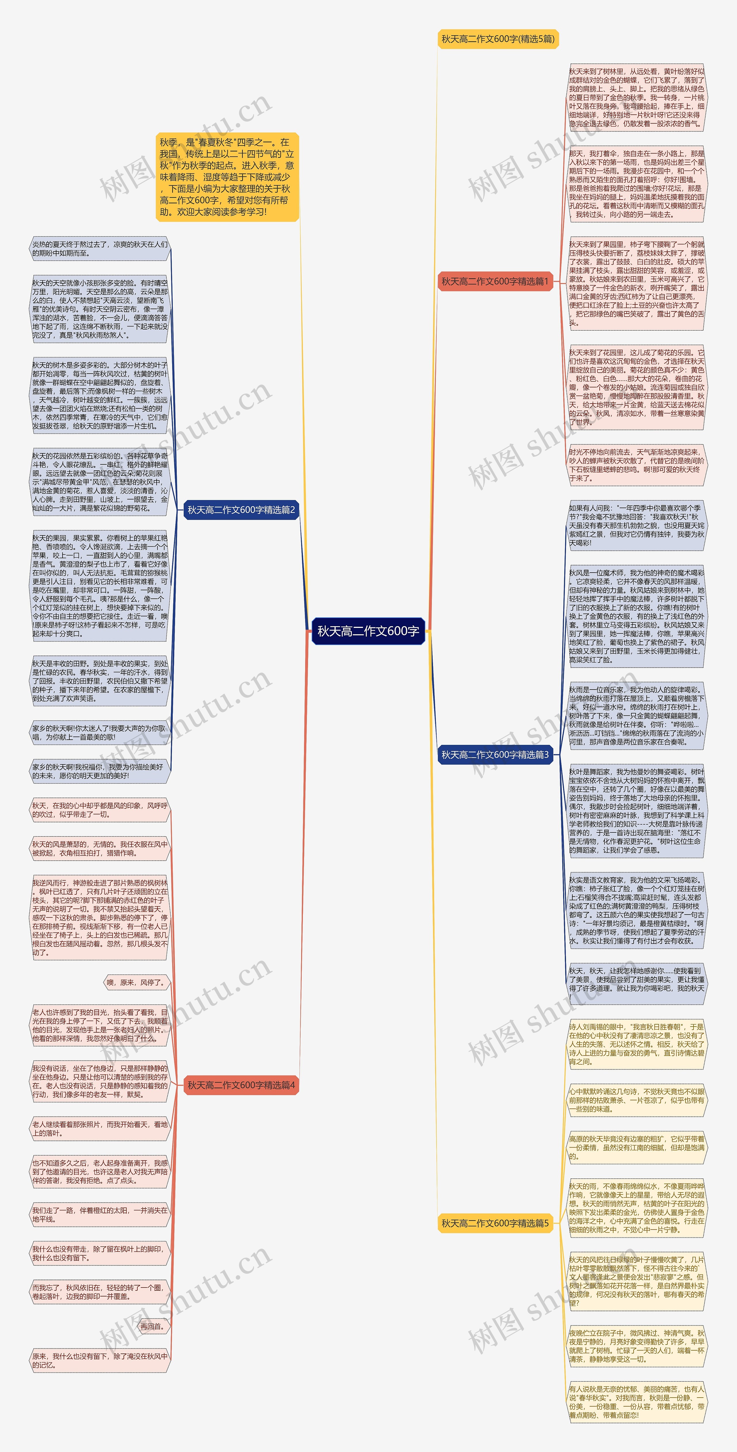 秋天高二作文600字思维导图