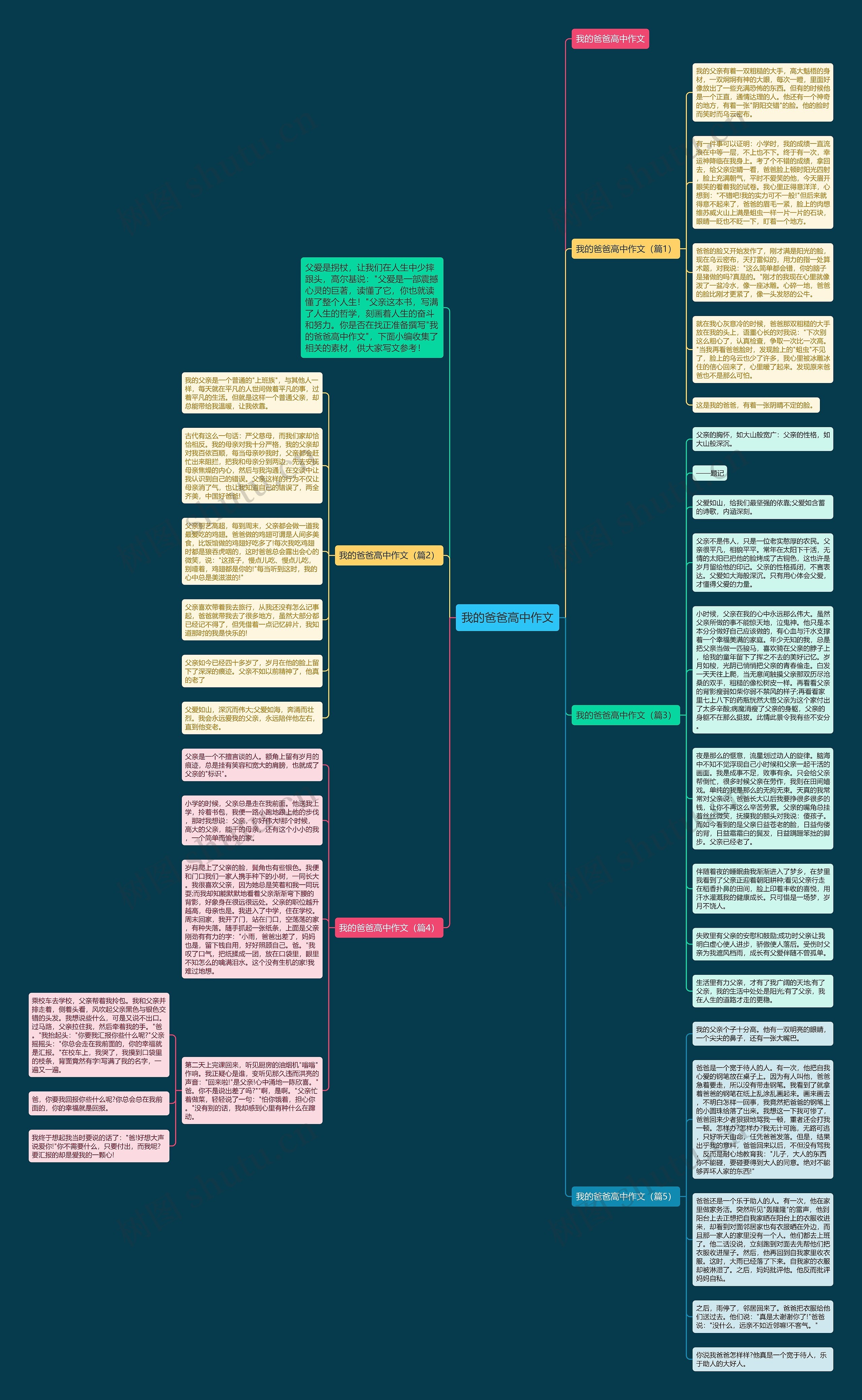 我的爸爸高中作文思维导图