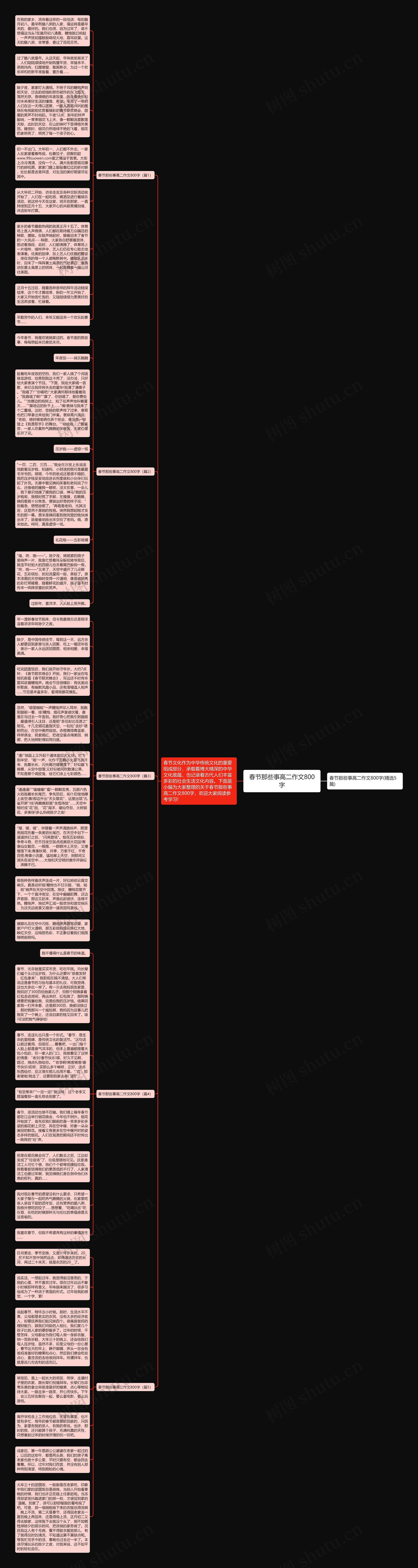 春节那些事高二作文800字思维导图