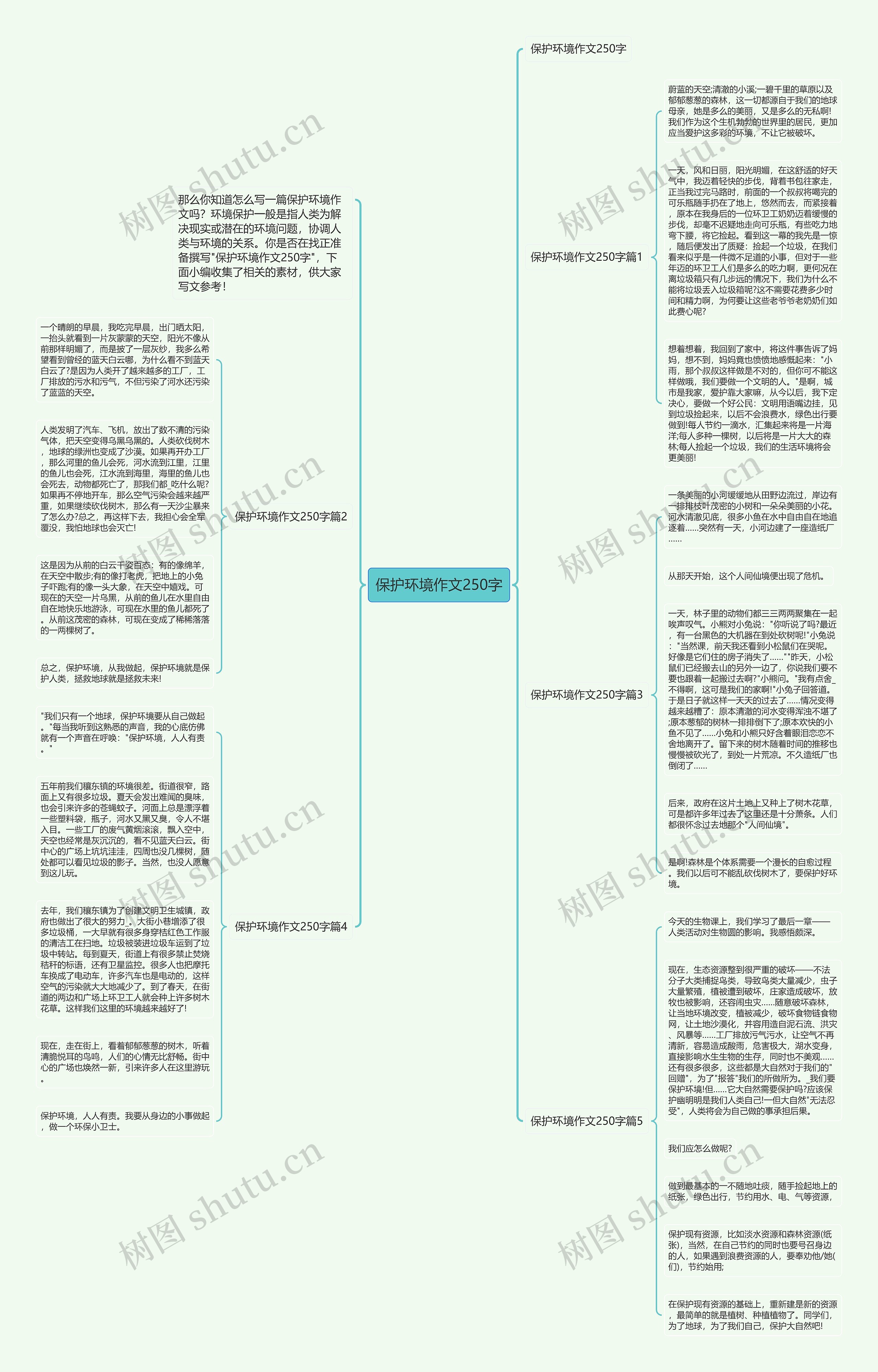 保护环境作文250字思维导图