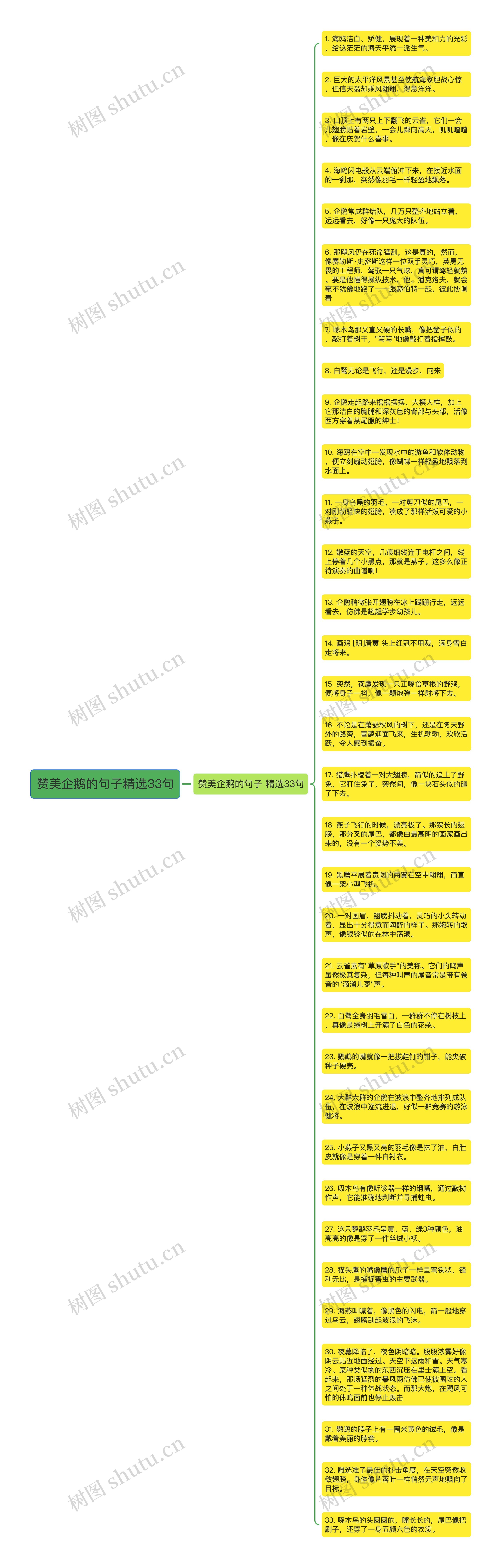 赞美企鹅的句子精选33句思维导图