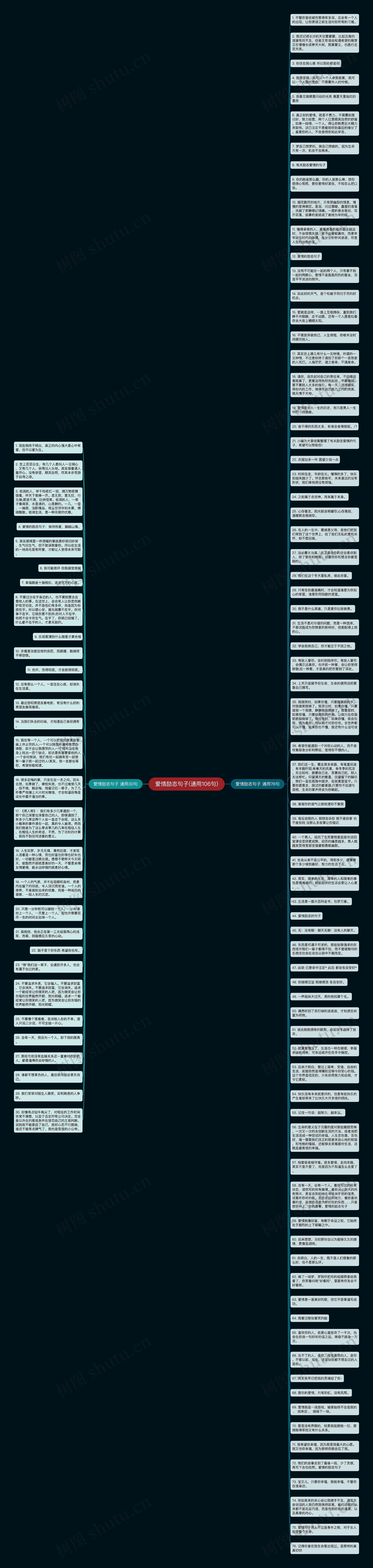 爱情励志句子(通用106句)思维导图