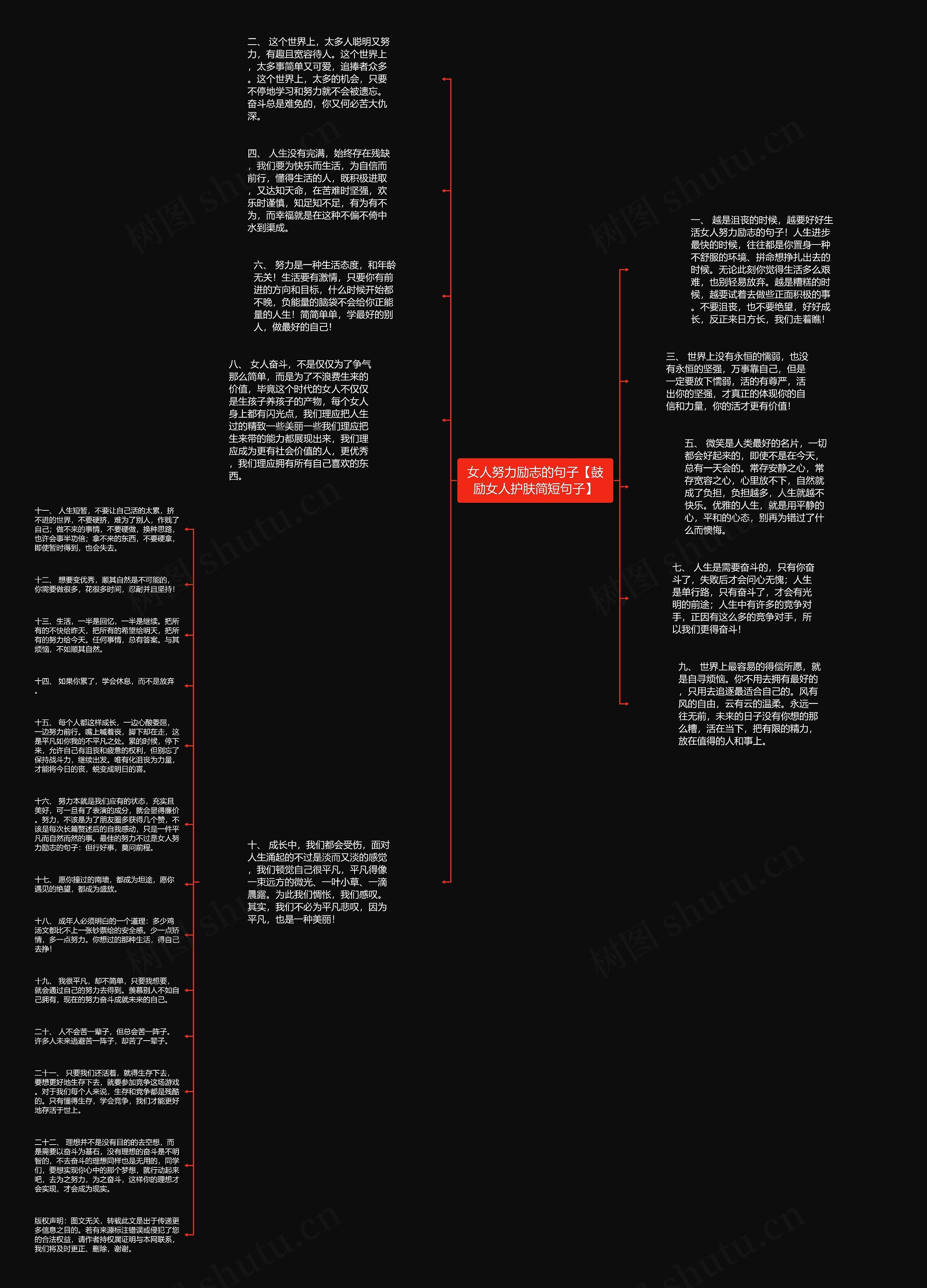 女人努力励志的句子【鼓励女人护肤简短句子】思维导图