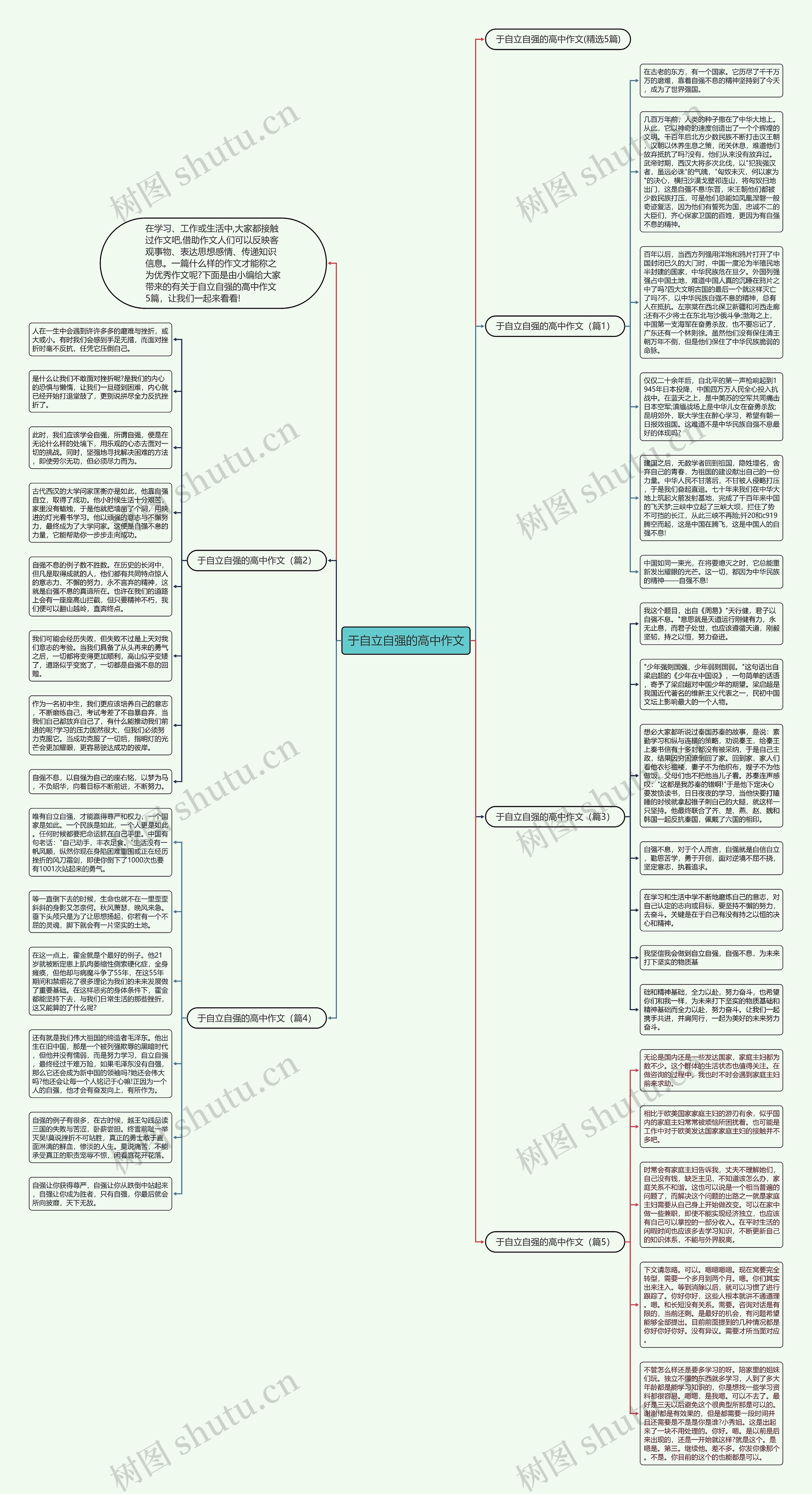 于自立自强的高中作文思维导图