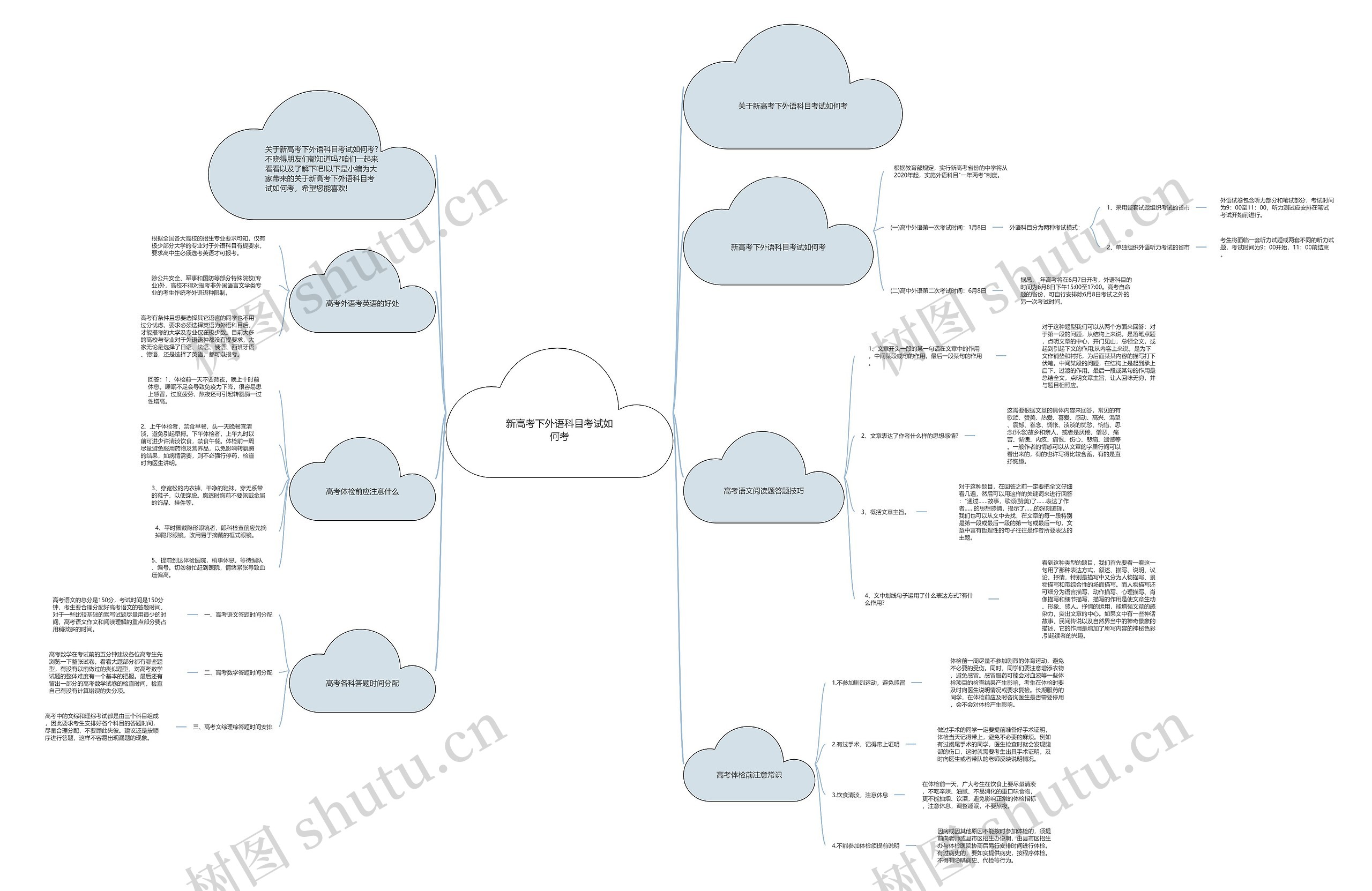 新高考下外语科目考试如何考思维导图