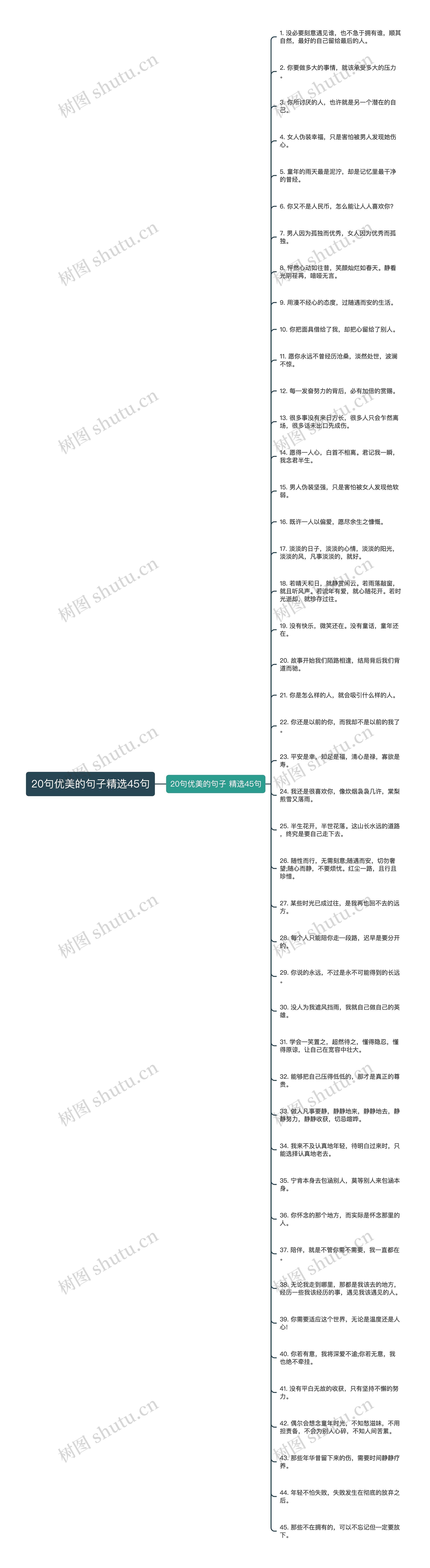 20句优美的句子精选45句思维导图