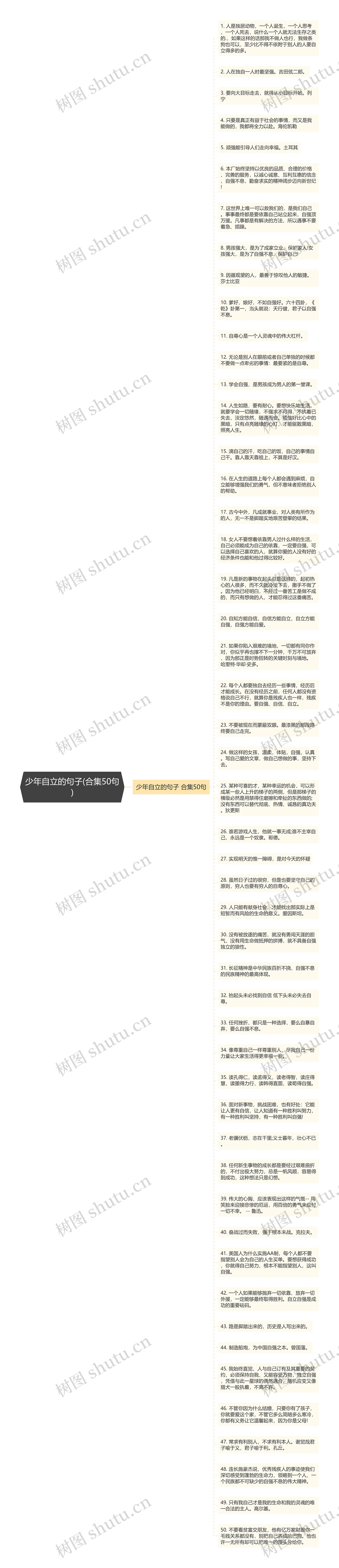 少年自立的句子(合集50句)思维导图