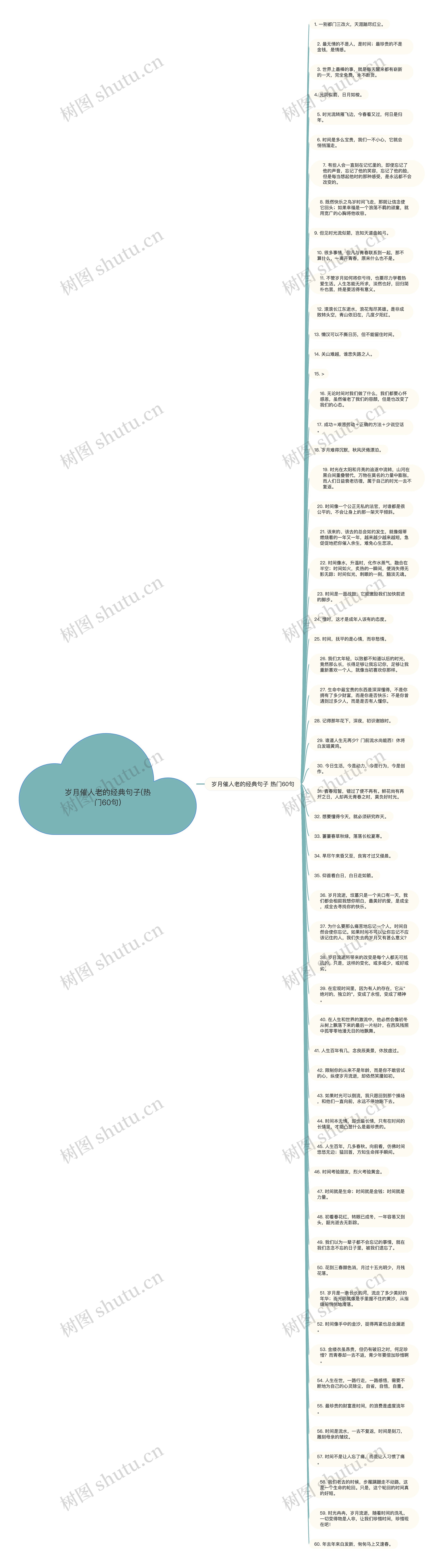 岁月催人老的经典句子(热门60句)思维导图