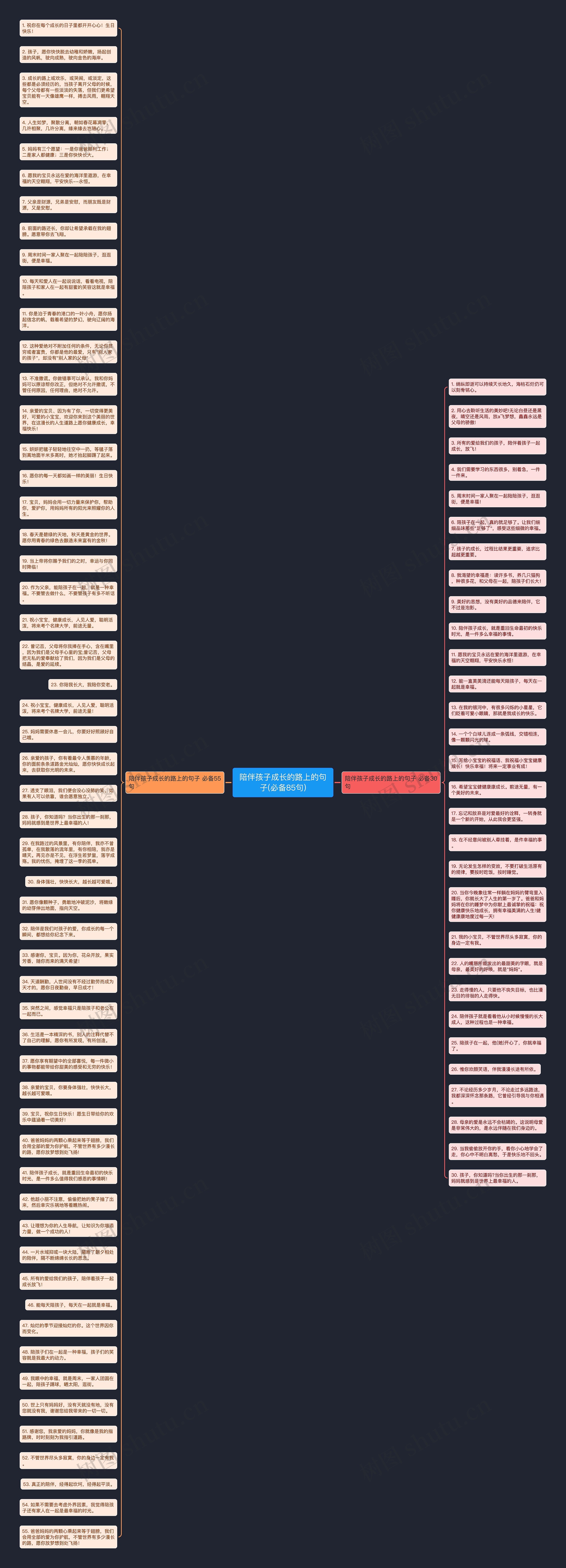 陪伴孩子成长的路上的句子(必备85句)思维导图