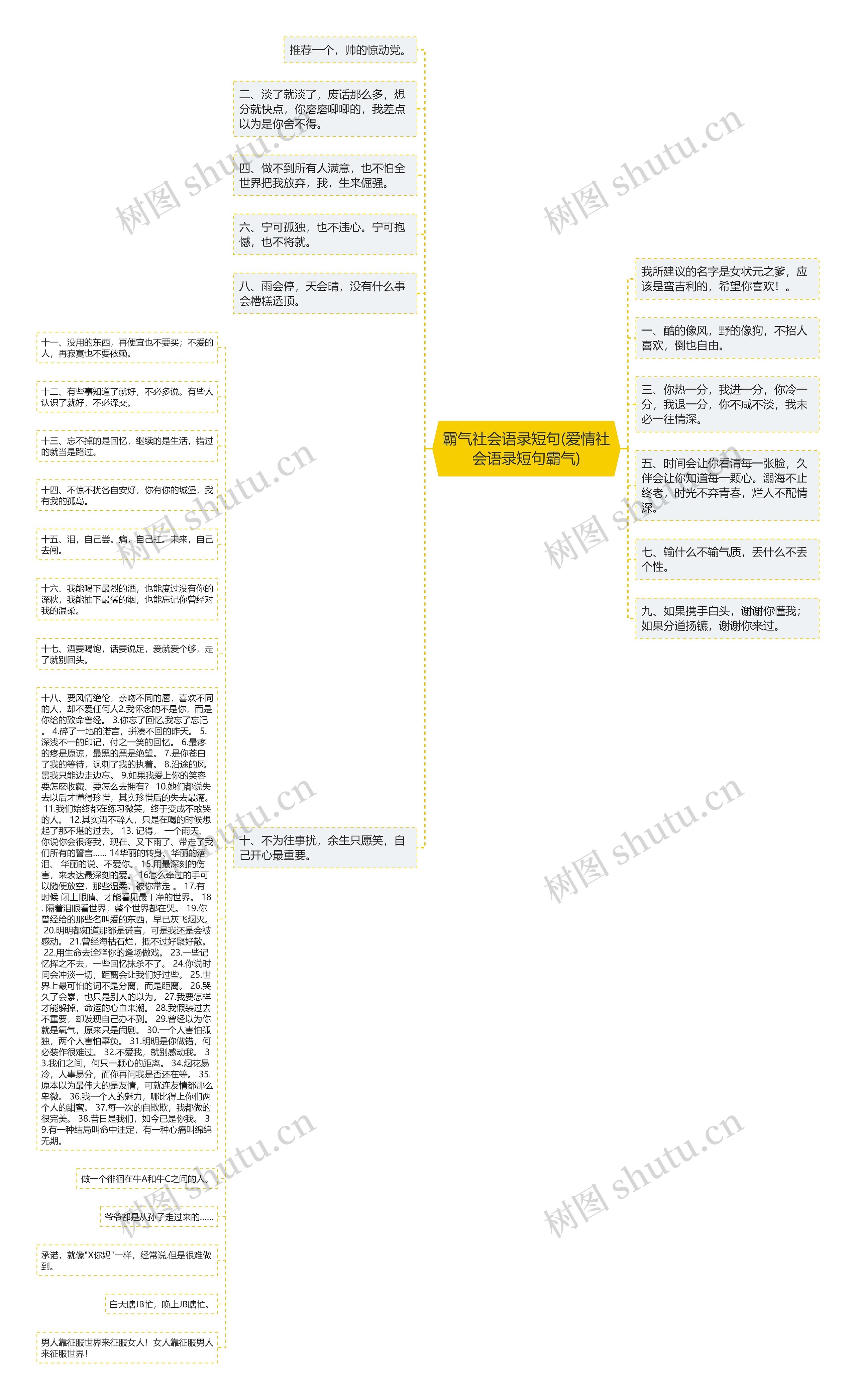 霸气社会语录短句(爱情社会语录短句霸气)思维导图