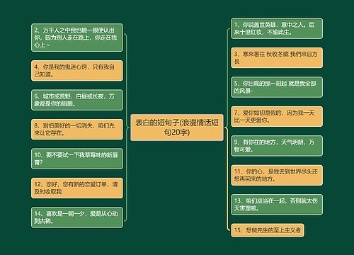 表白的短句子(浪漫情话短句20字)