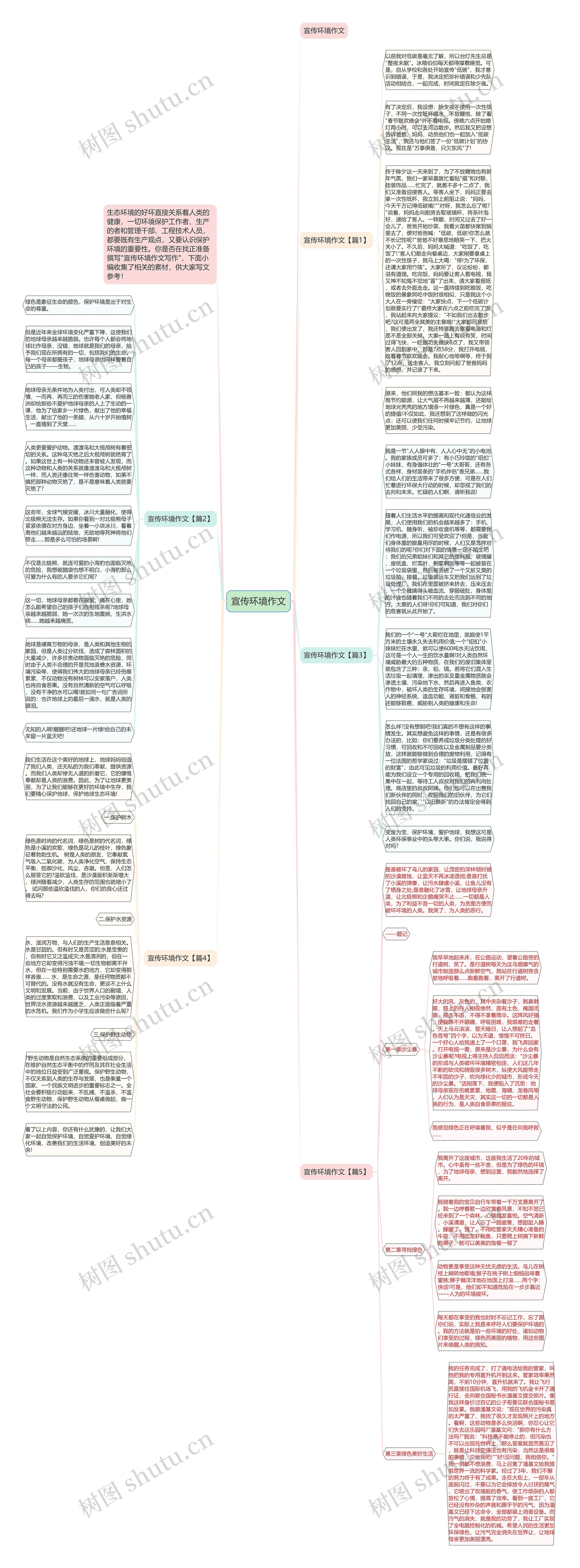 宣传环境作文思维导图