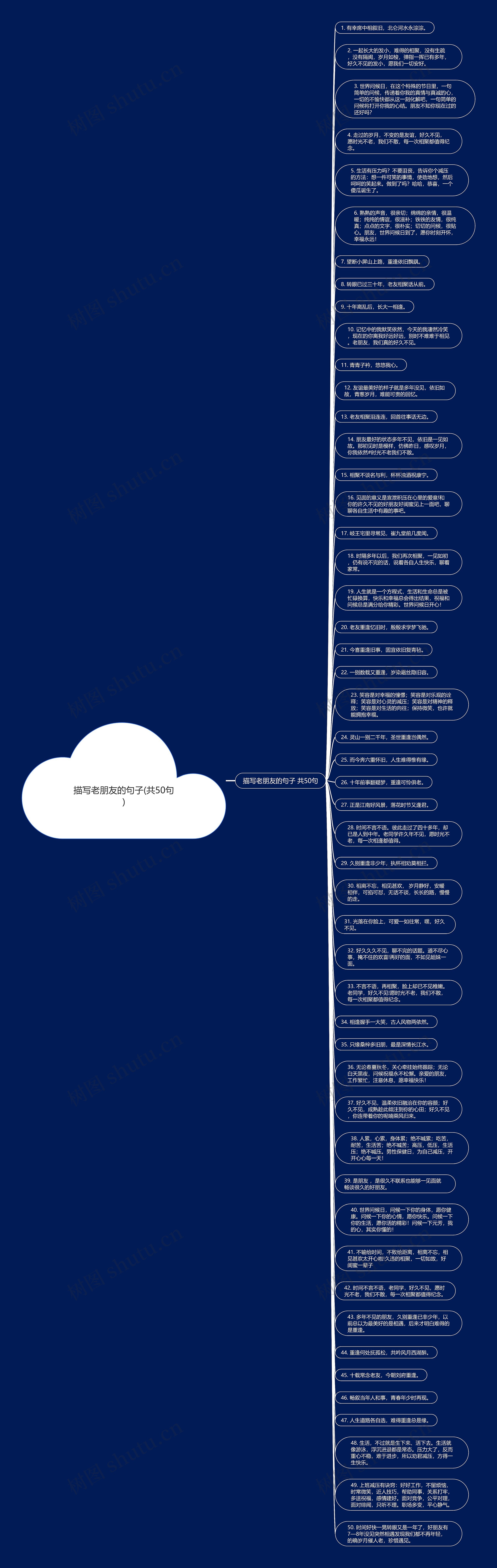 描写老朋友的句子(共50句)思维导图