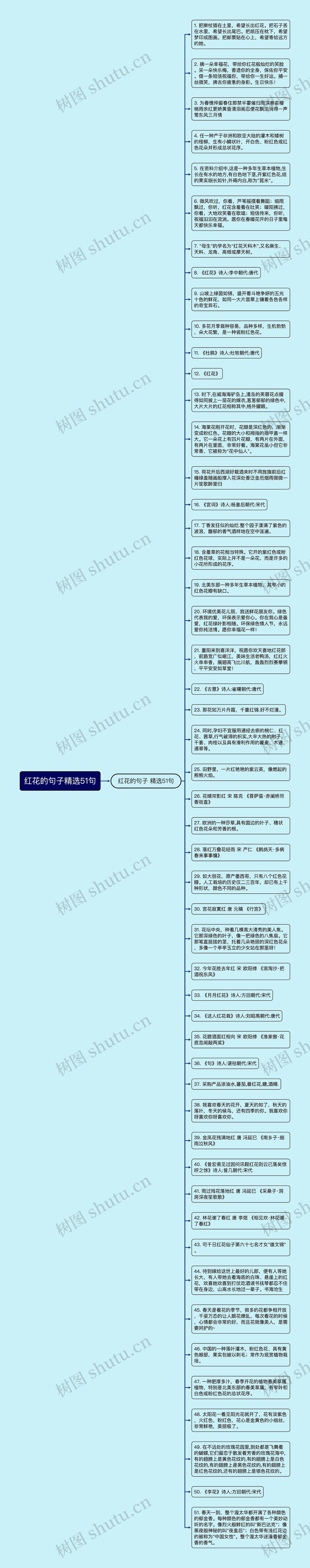 红花的句子精选51句思维导图