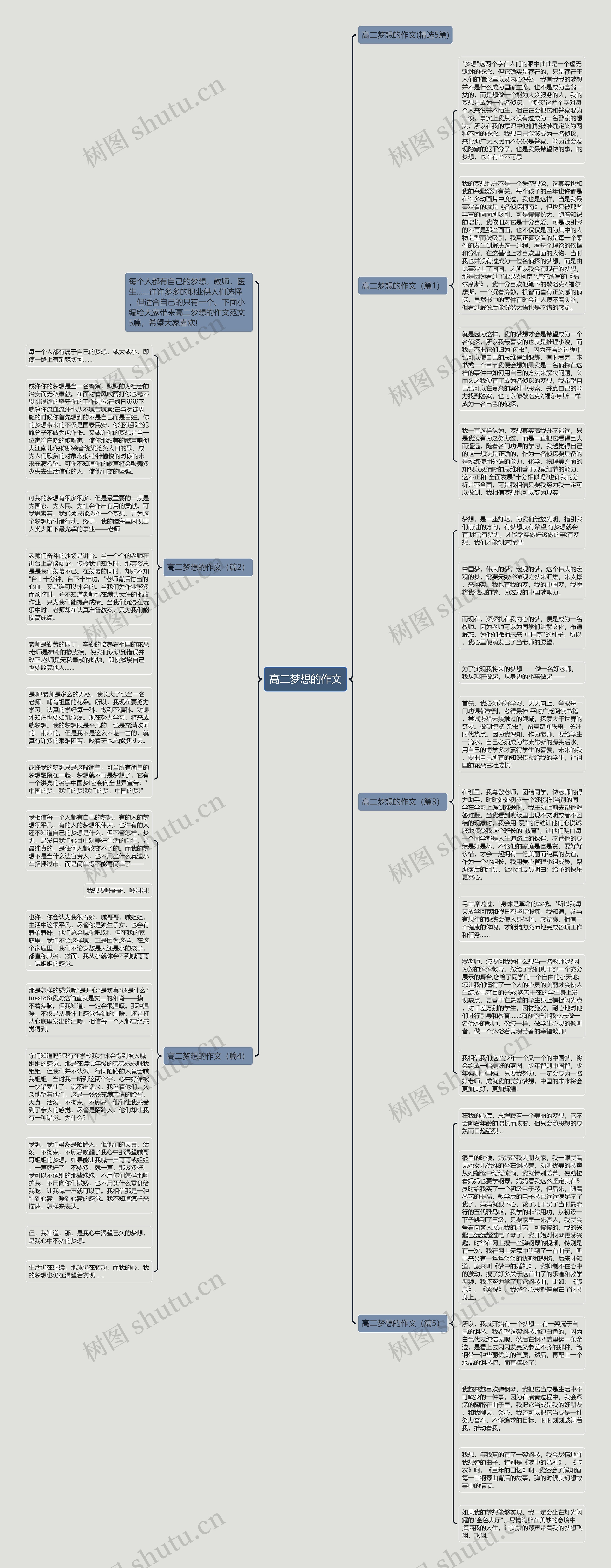 高二梦想的作文思维导图
