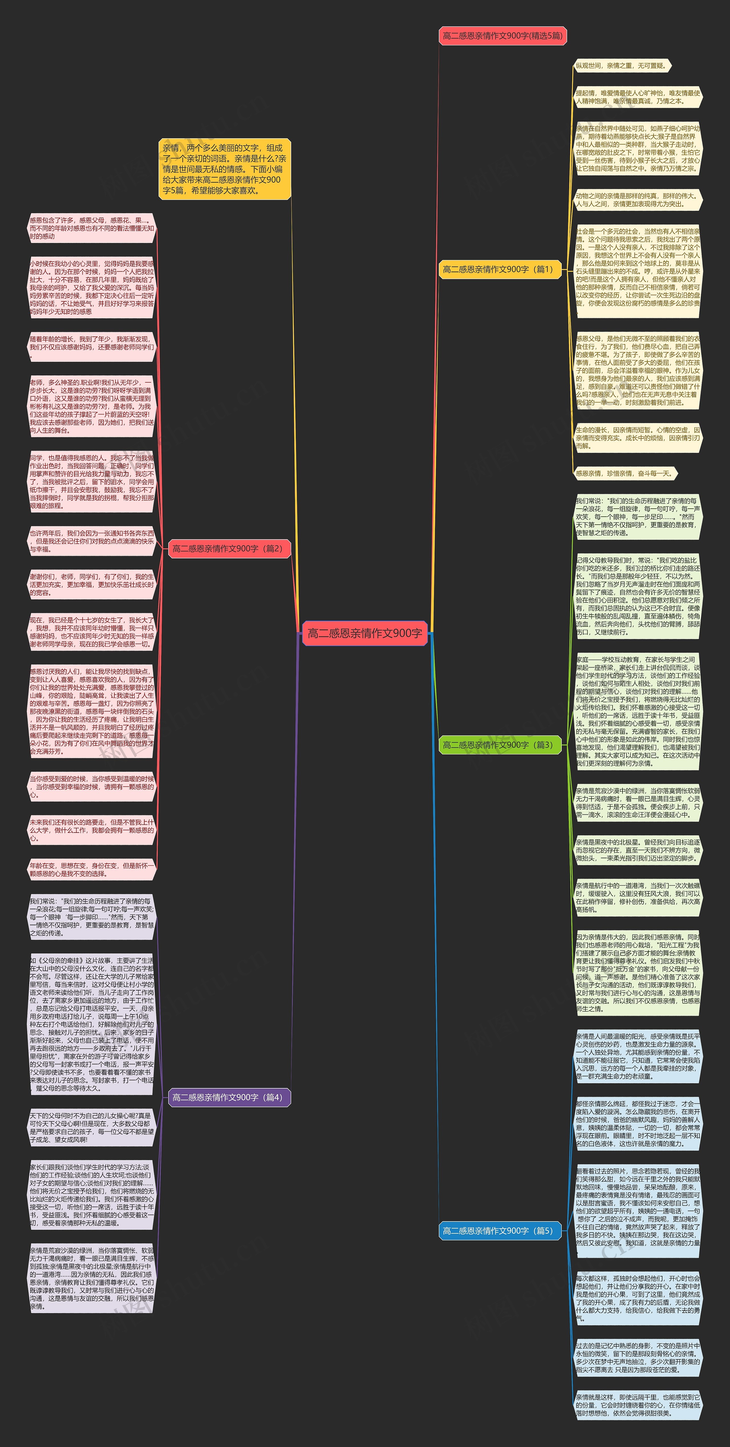 高二感恩亲情作文900字思维导图