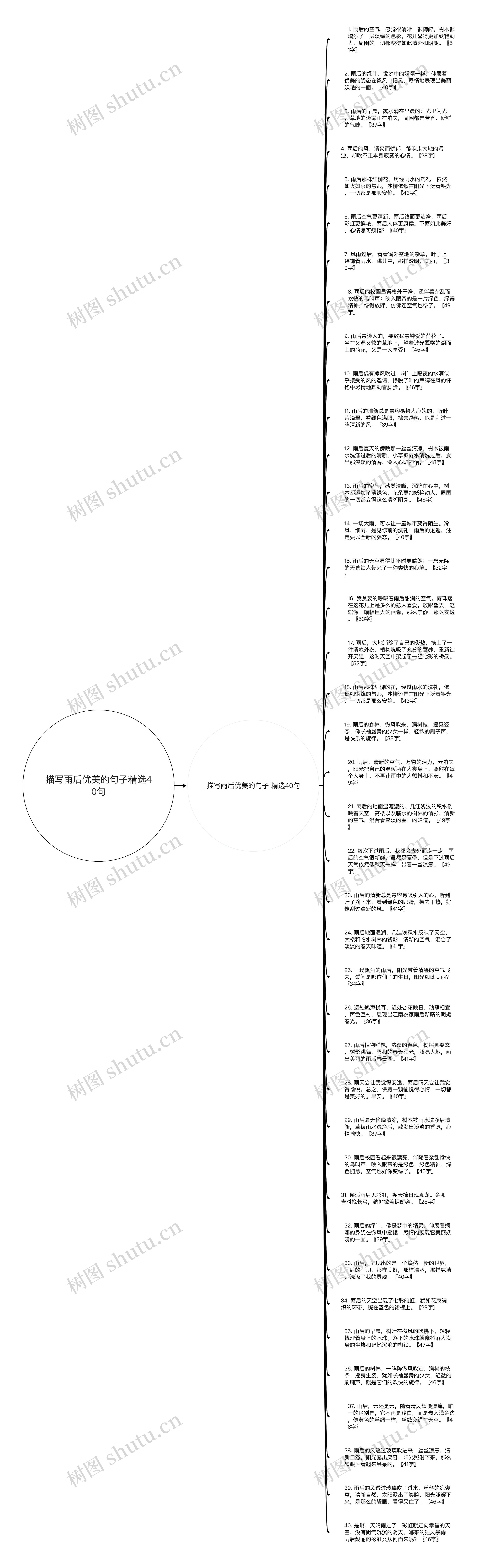 描写雨后优美的句子精选40句思维导图