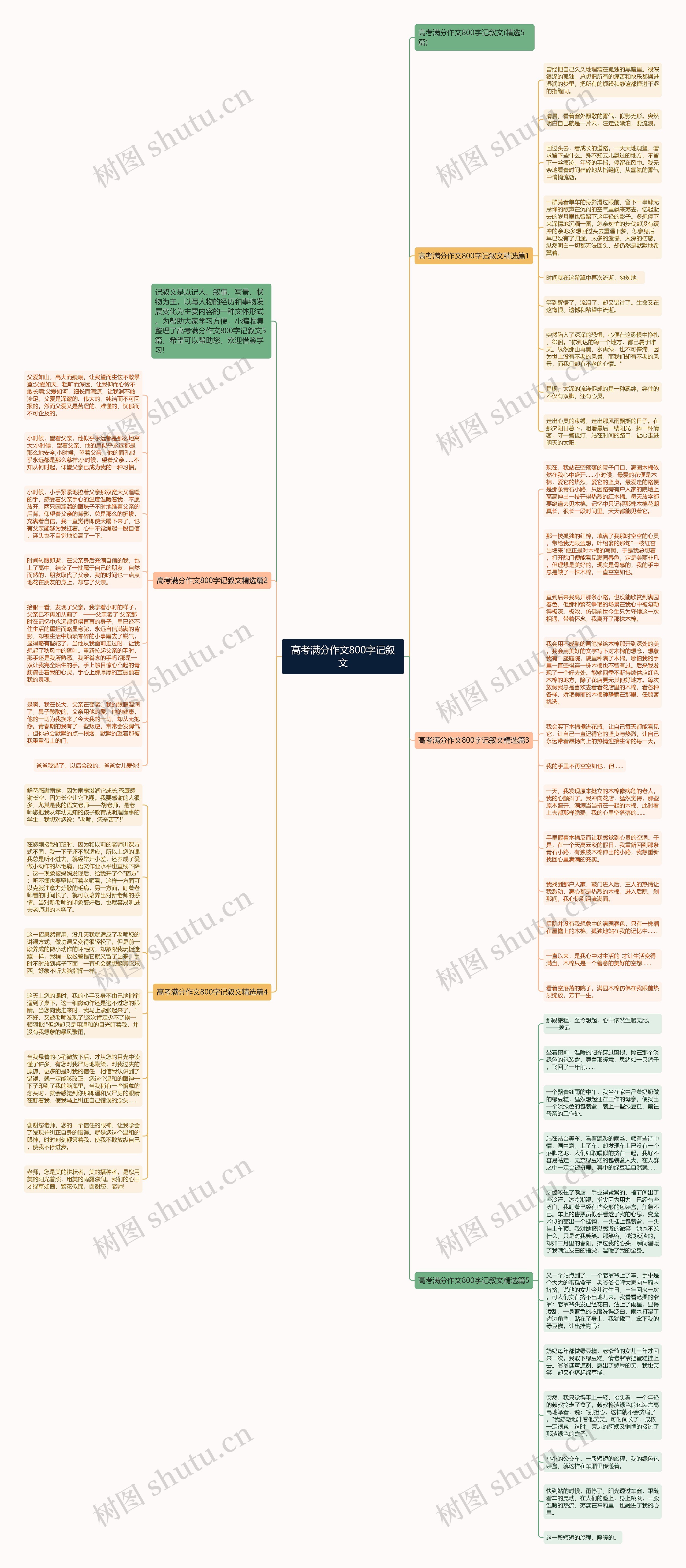 高考满分作文800字记叙文思维导图