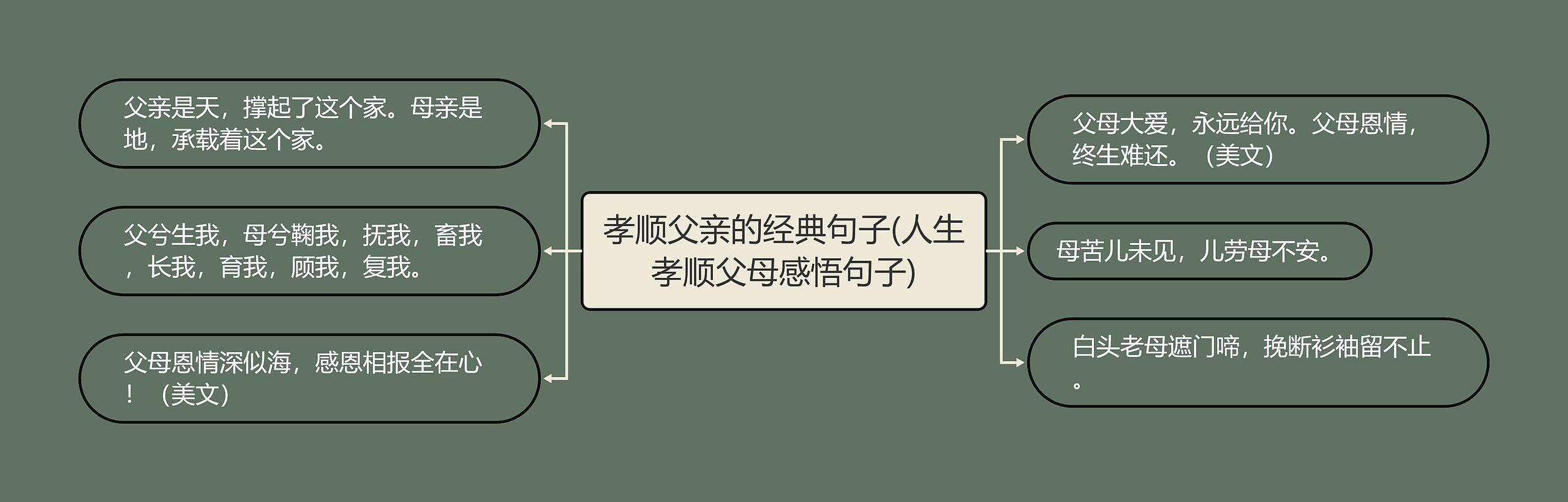 孝顺父亲的经典句子(人生孝顺父母感悟句子)思维导图