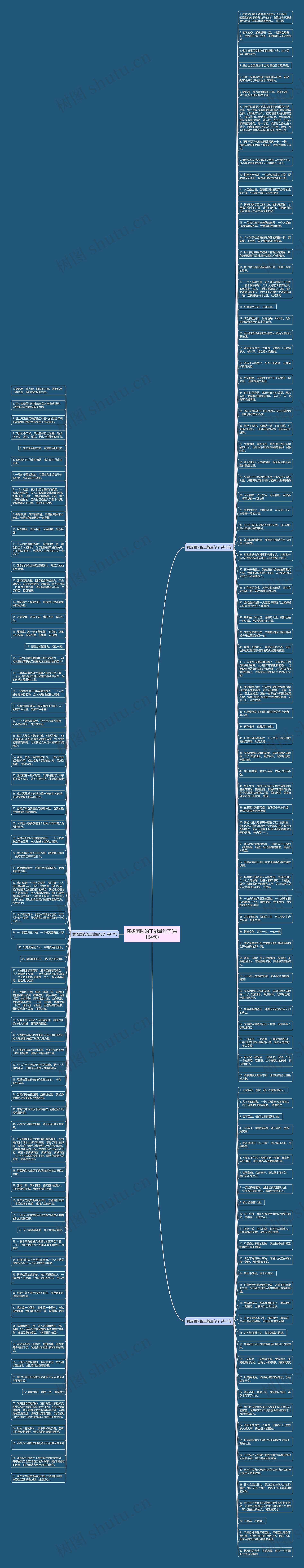 赞扬团队的正能量句子(共164句)思维导图