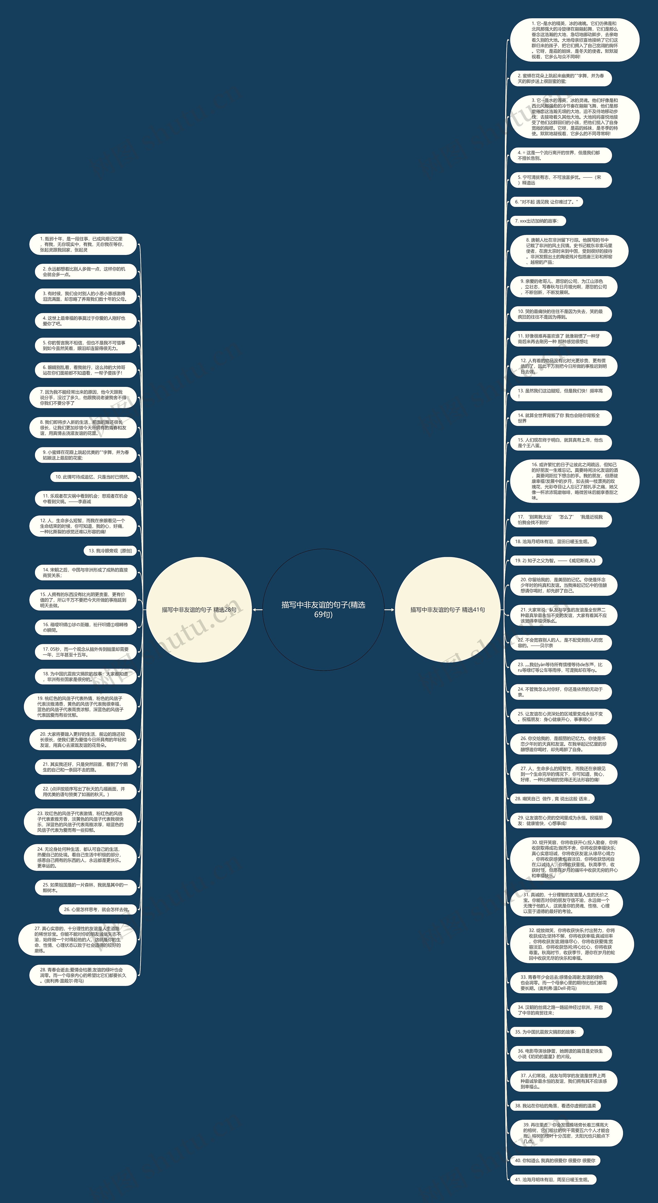 描写中非友谊的句子(精选69句)思维导图