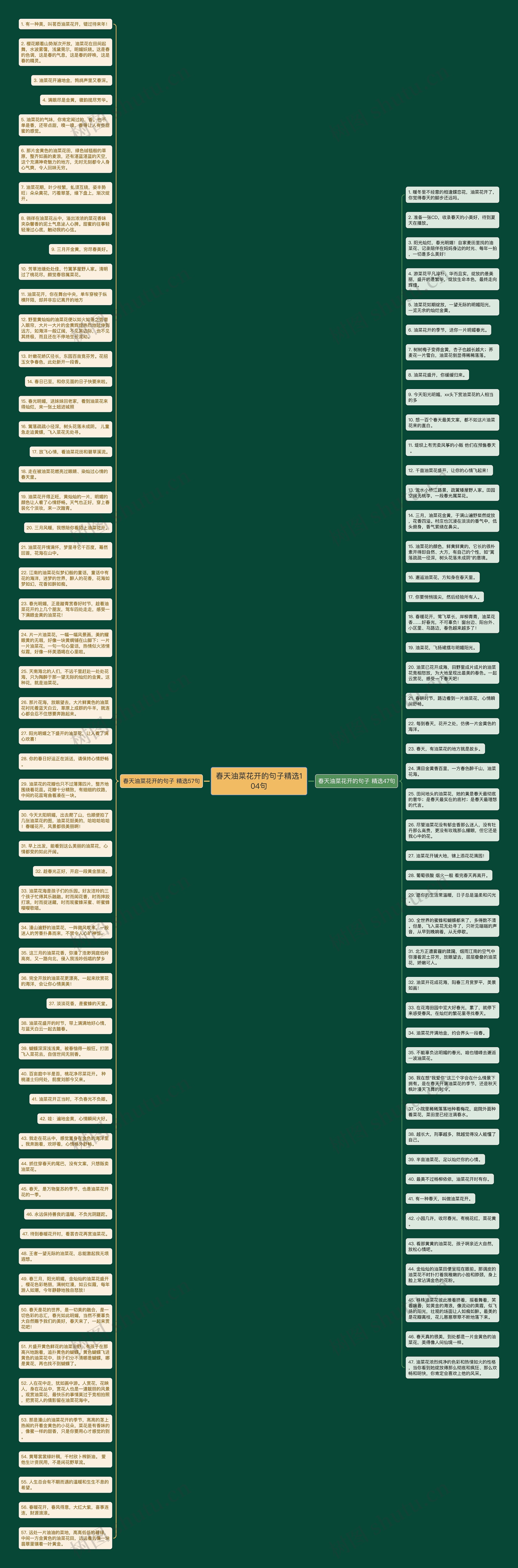 春天油菜花开的句子精选104句思维导图