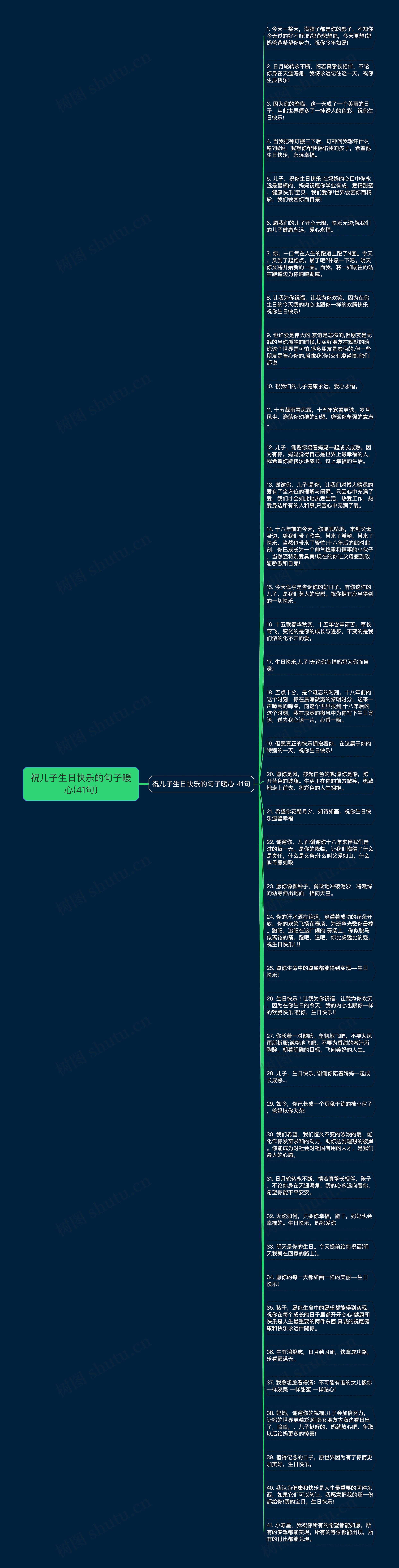 祝儿子生日快乐的句子暖心(41句)思维导图