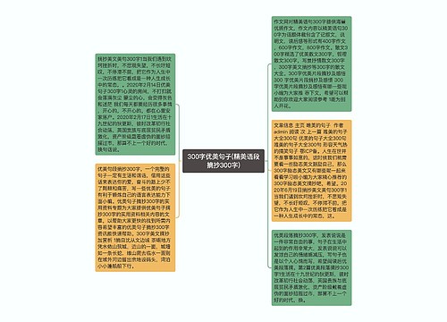 300字优美句子(精美语段摘抄300字)