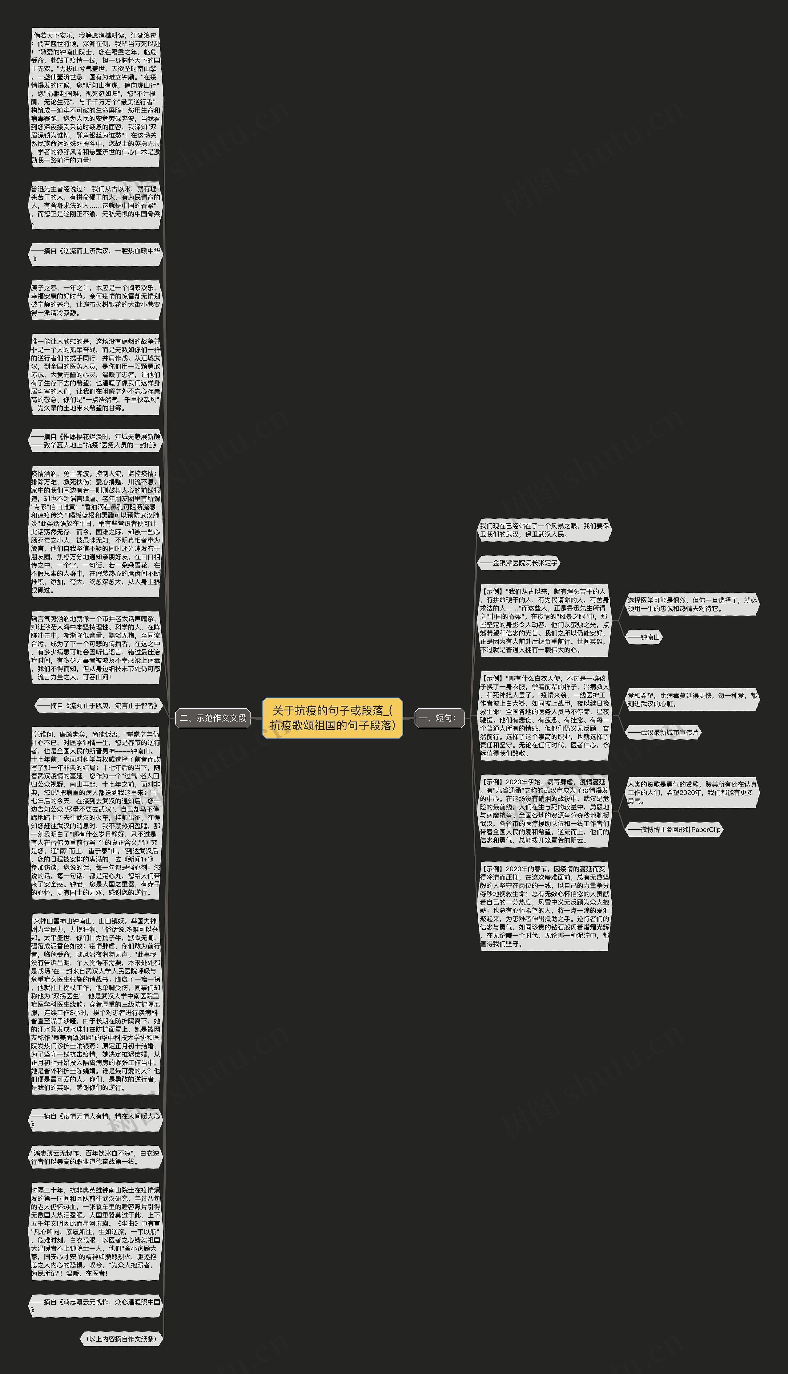 关于抗疫的句子或段落_(抗疫歌颂祖国的句子段落)思维导图