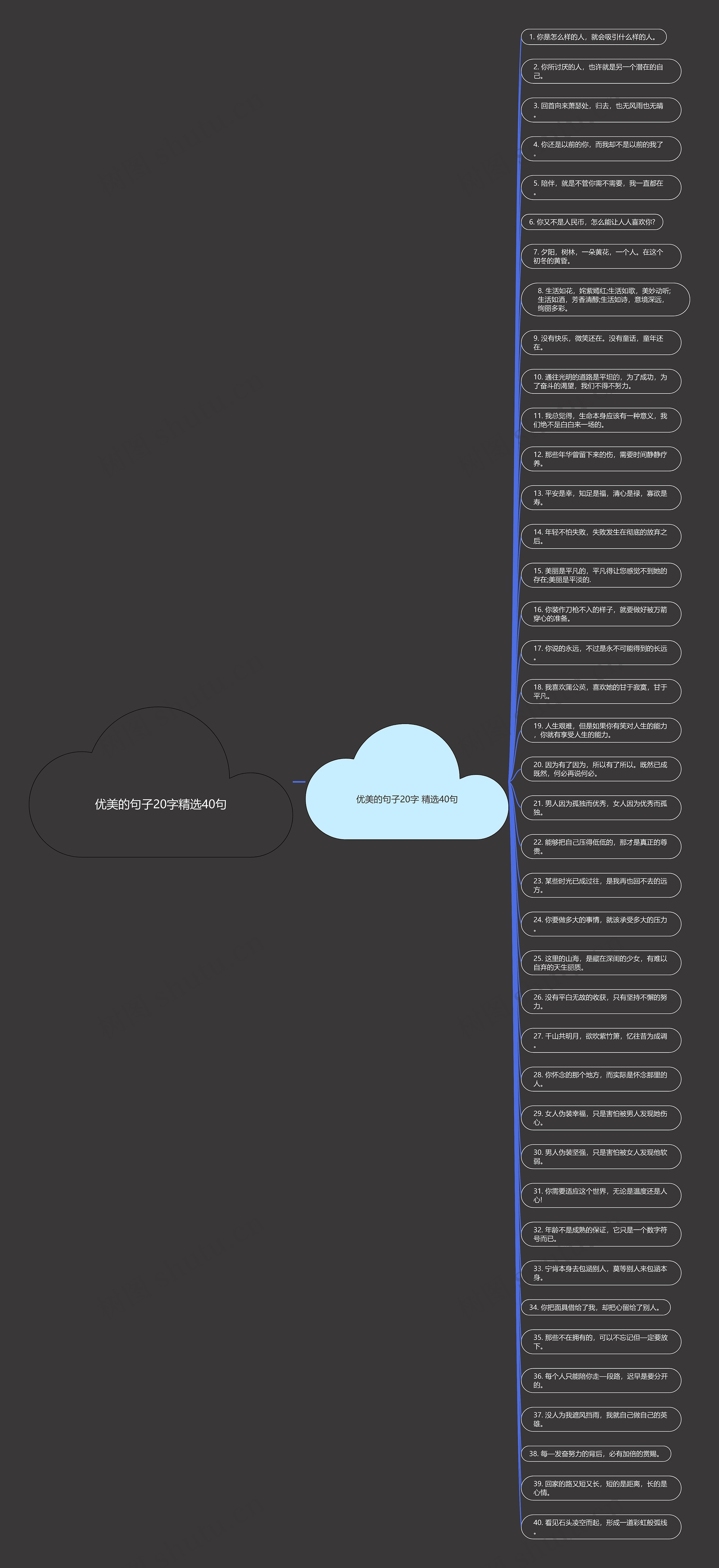 优美的句子20字精选40句思维导图