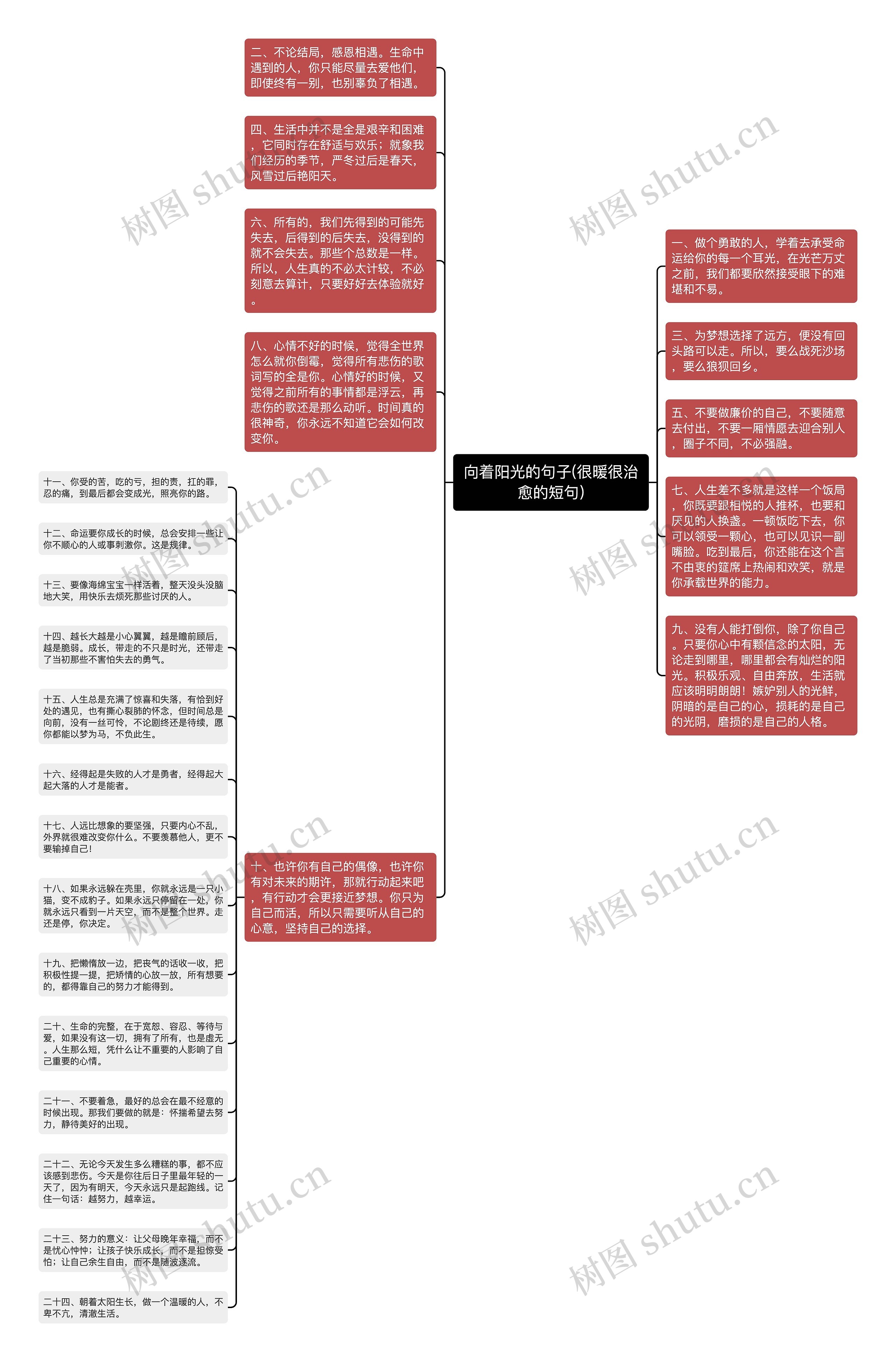 向着阳光的句子(很暖很治愈的短句)思维导图