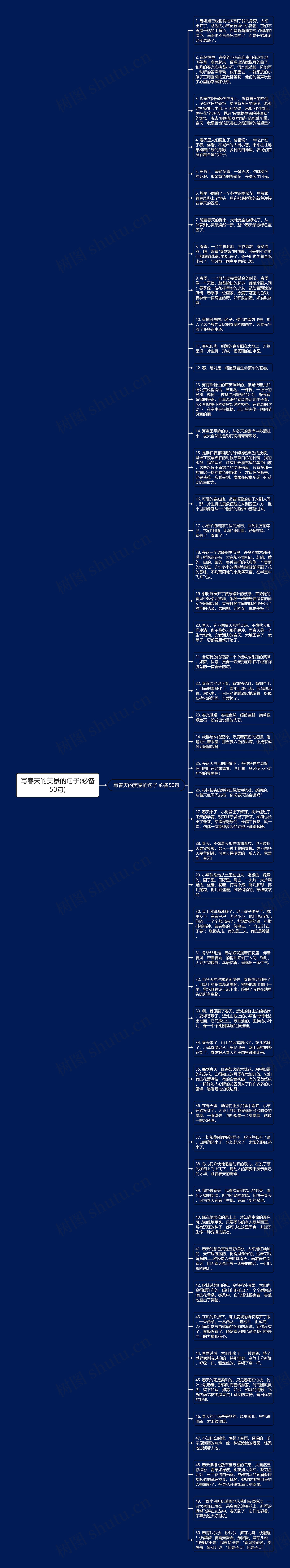 写春天的美景的句子(必备50句)思维导图