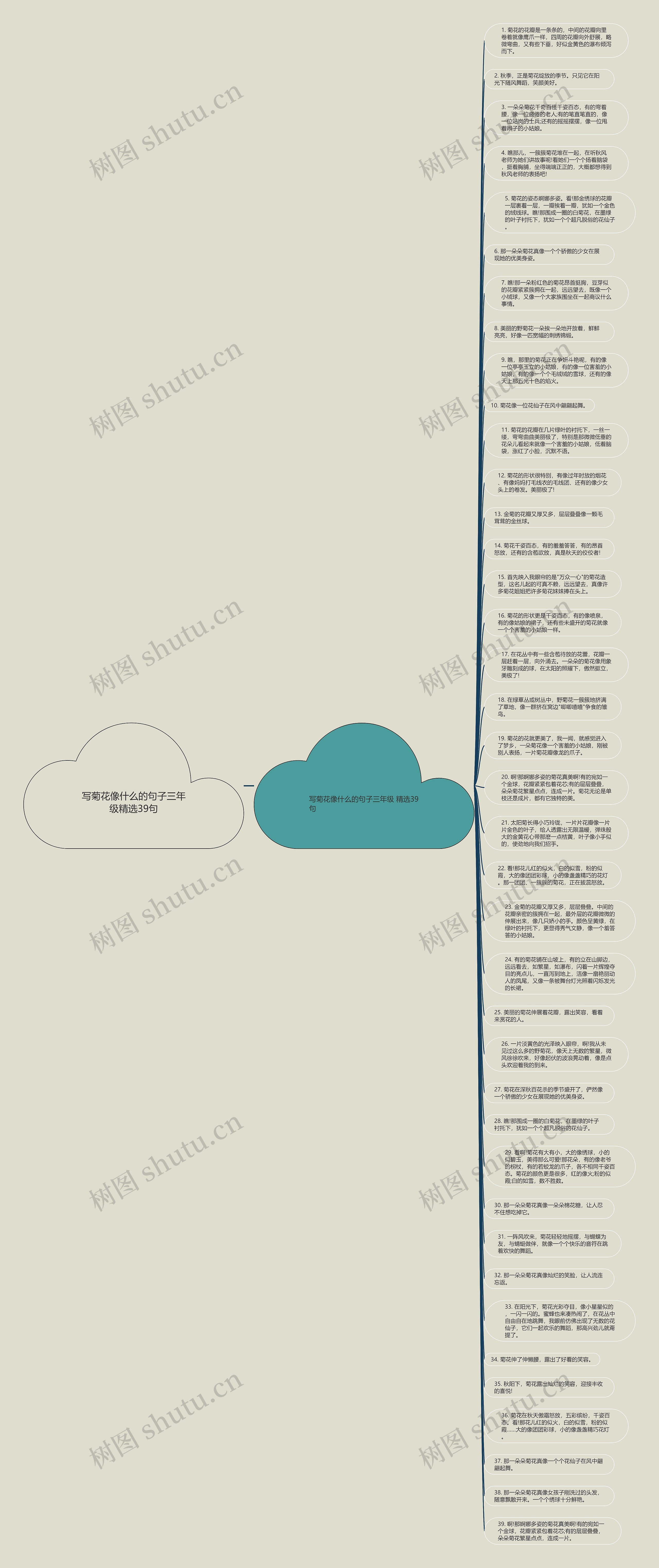 写菊花像什么的句子三年级精选39句思维导图