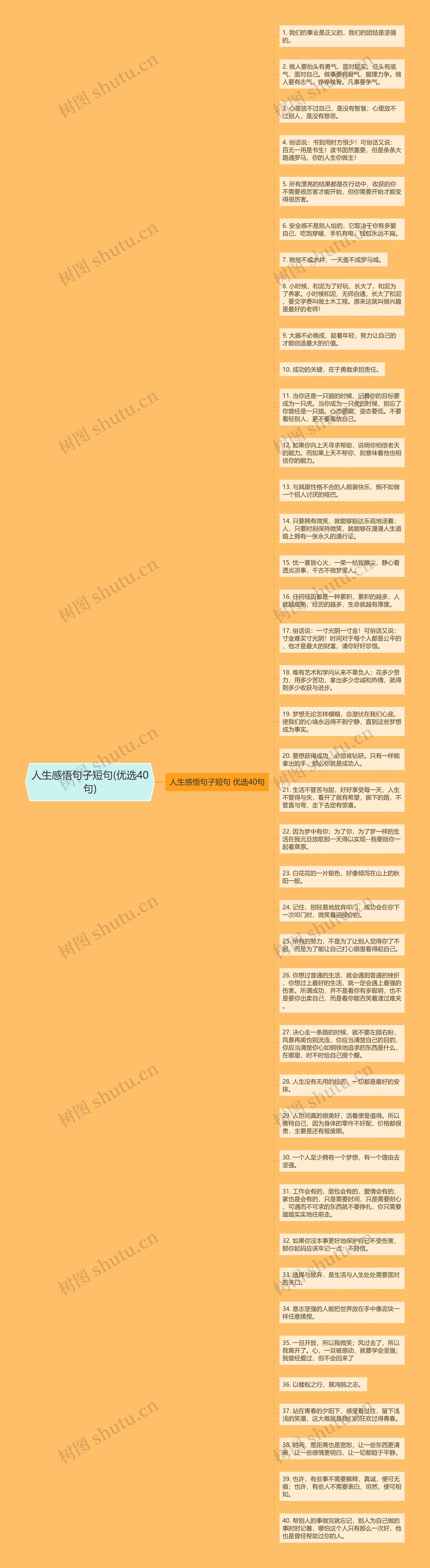 人生感悟句子短句(优选40句)思维导图