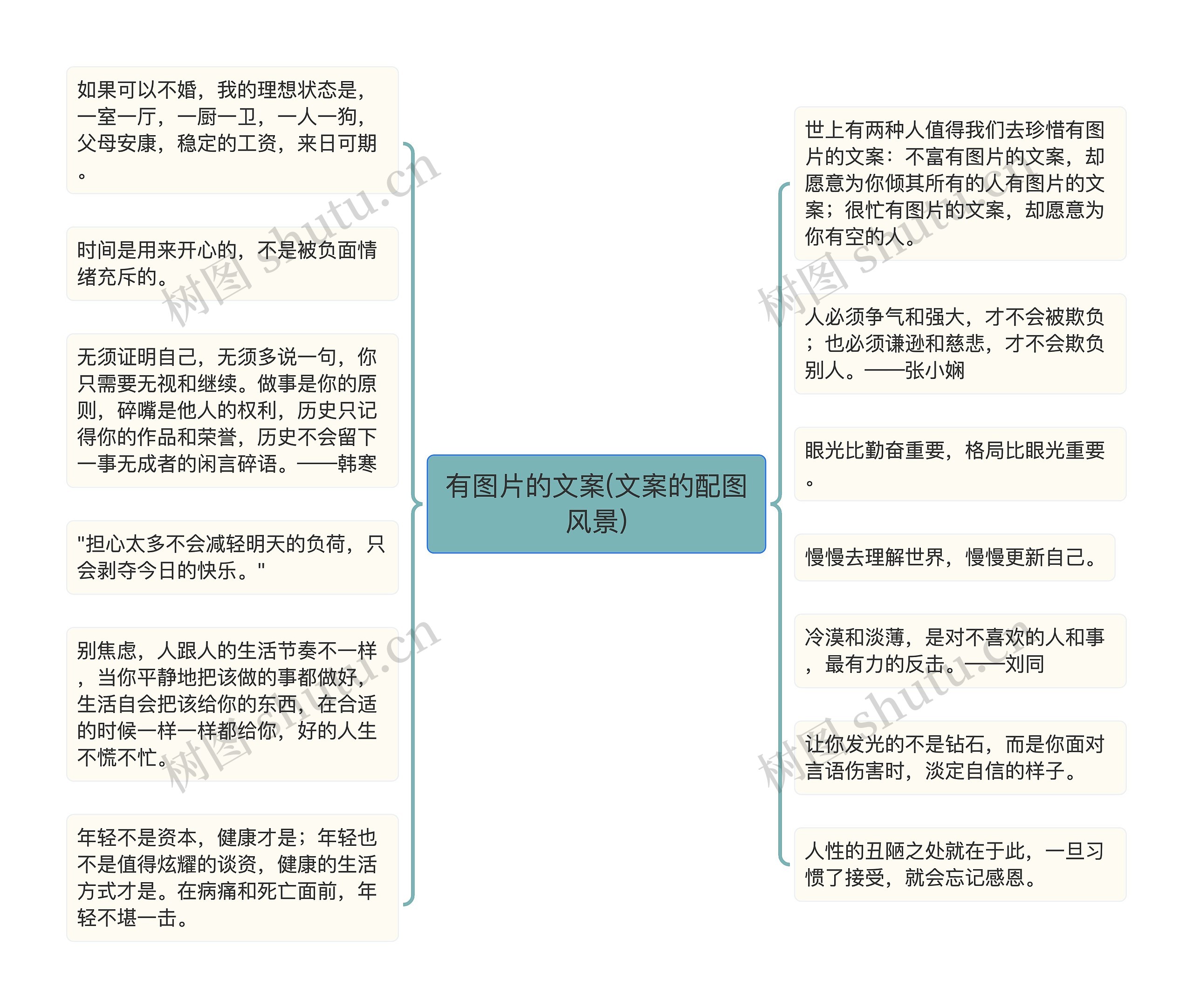 有图片的文案(文案的配图风景)思维导图