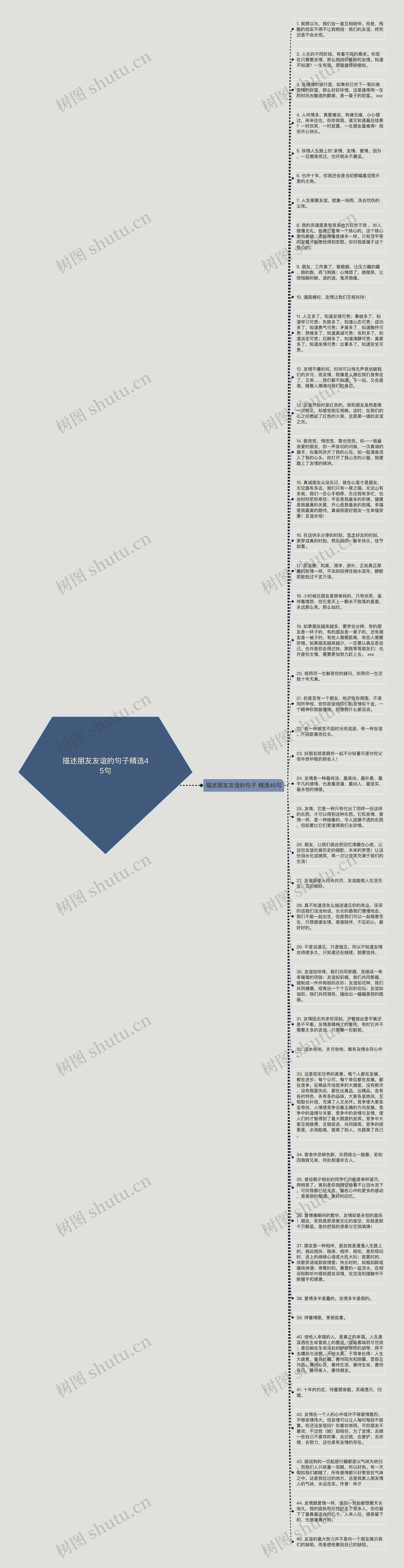 描述朋友友谊的句子精选45句思维导图