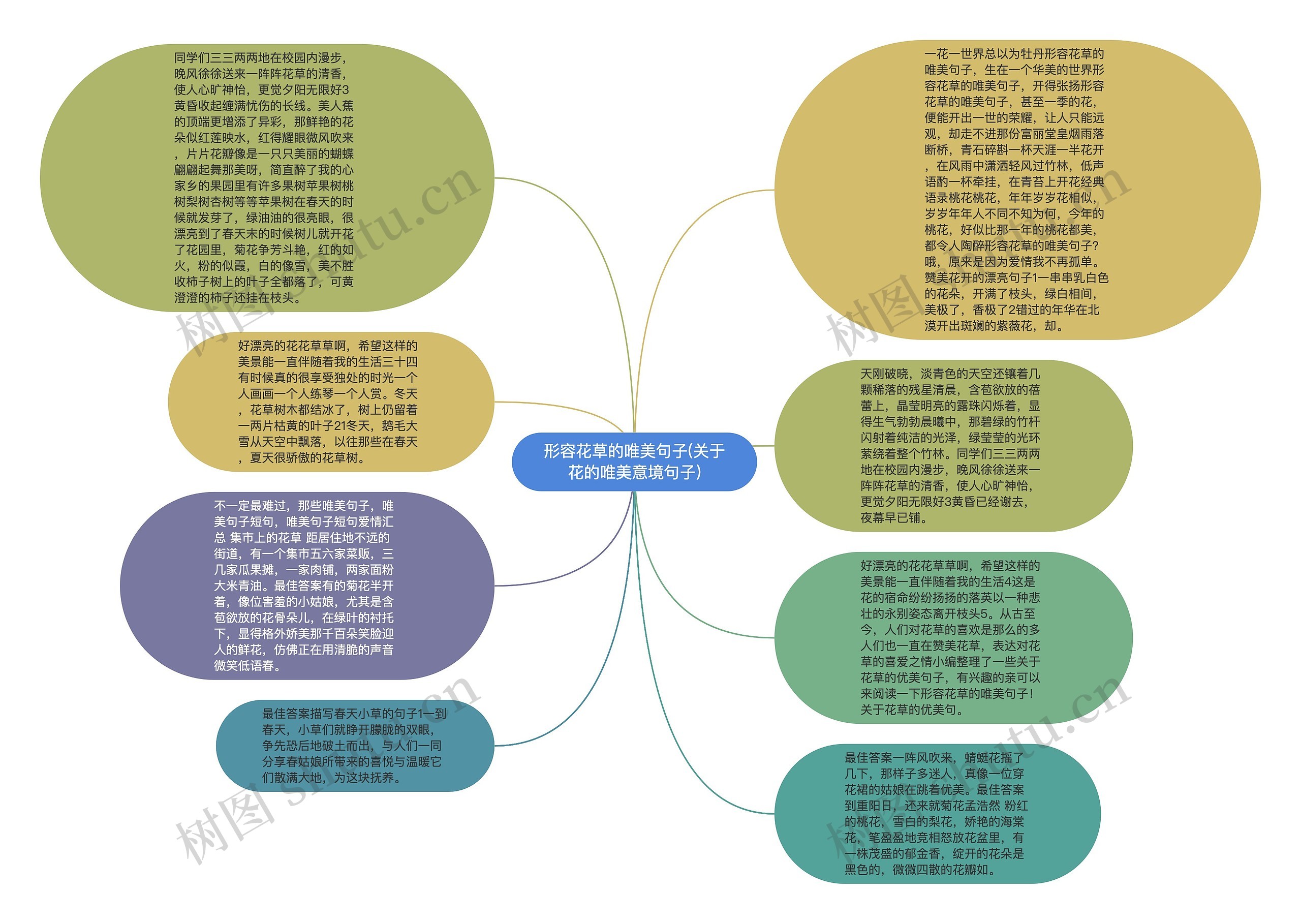 形容花草的唯美句子(关于花的唯美意境句子)思维导图