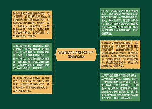 包含阳光句子励志短句子赏析的词条