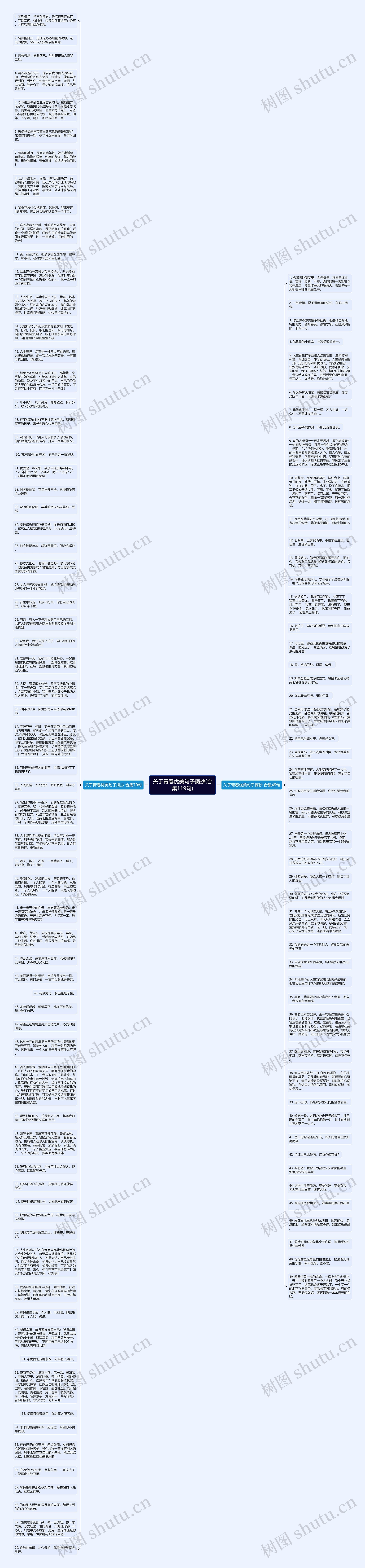关于青春优美句子摘抄(合集119句)思维导图