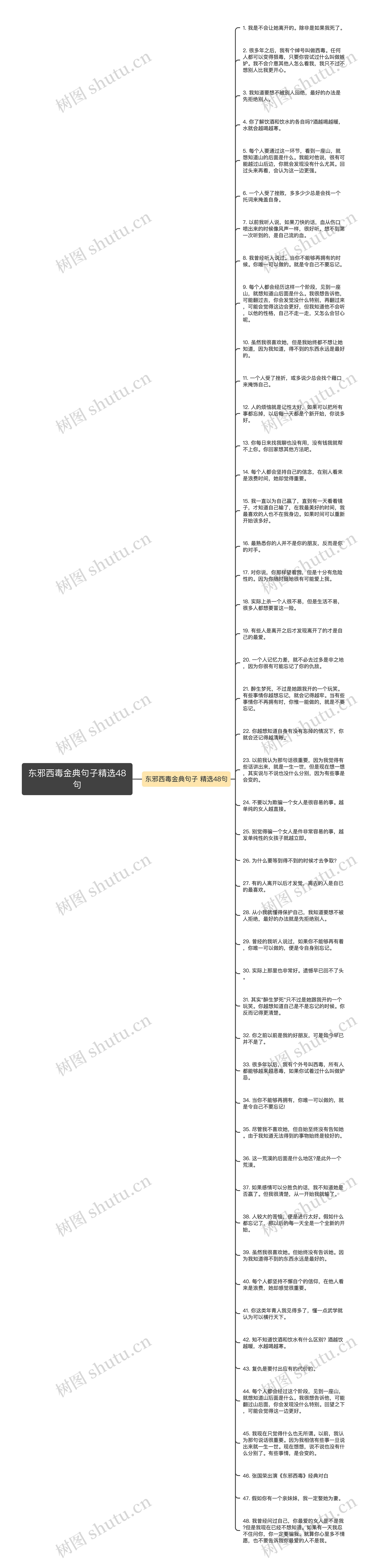 东邪西毒金典句子精选48句思维导图